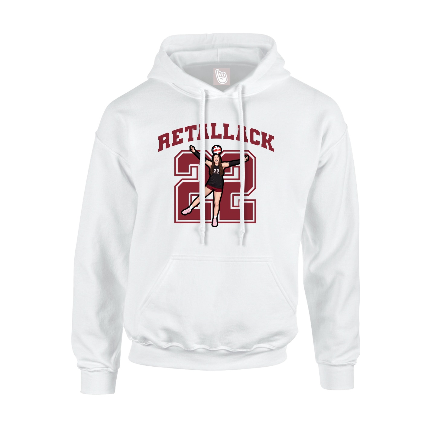 Hoodie — Number in White
