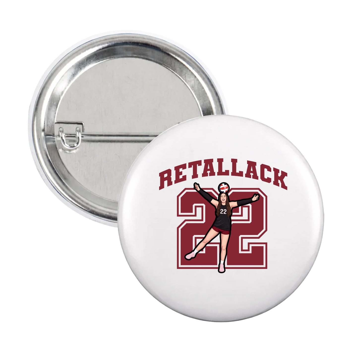 Game Day Button — Number in White