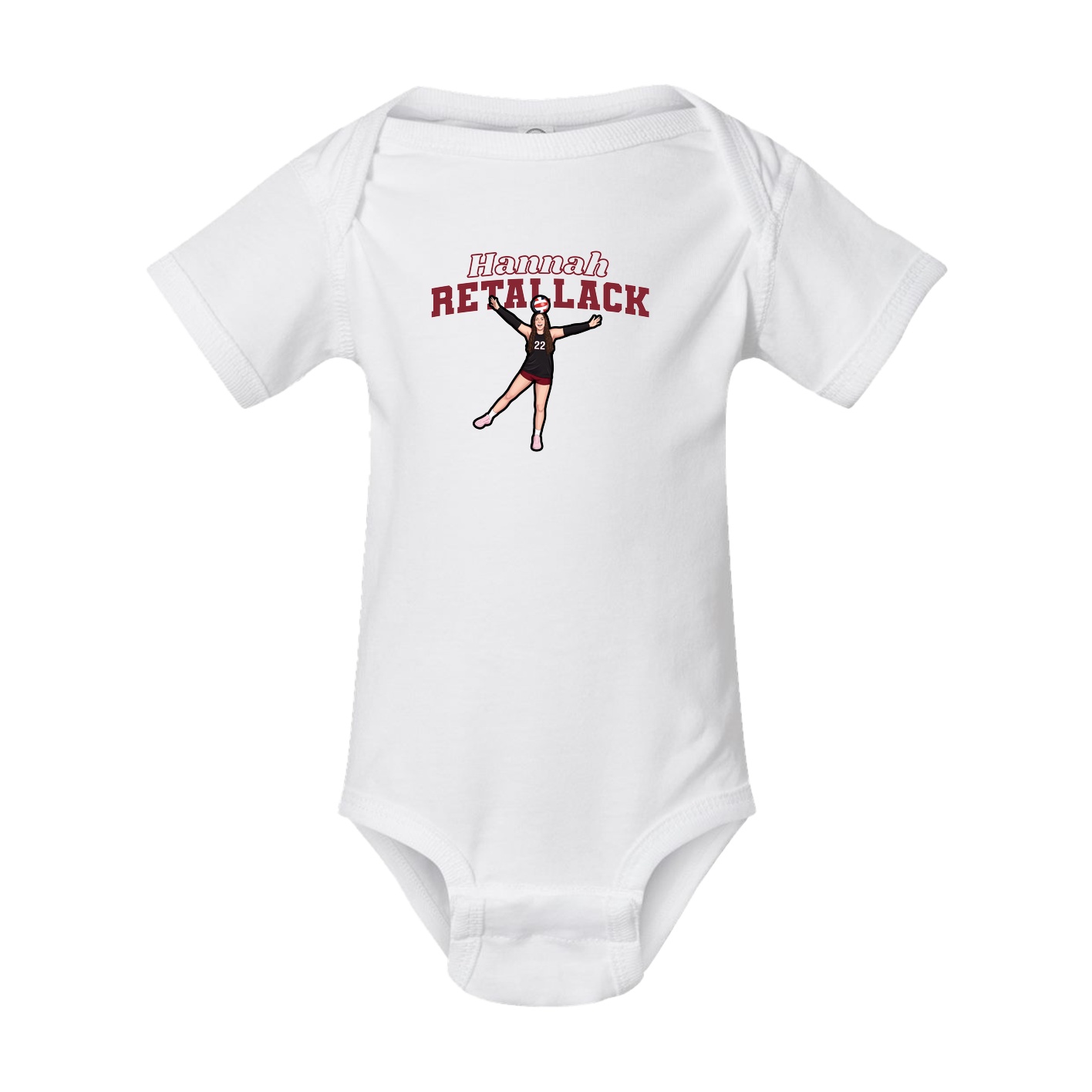 Baby Onesie — Name Arch in White
