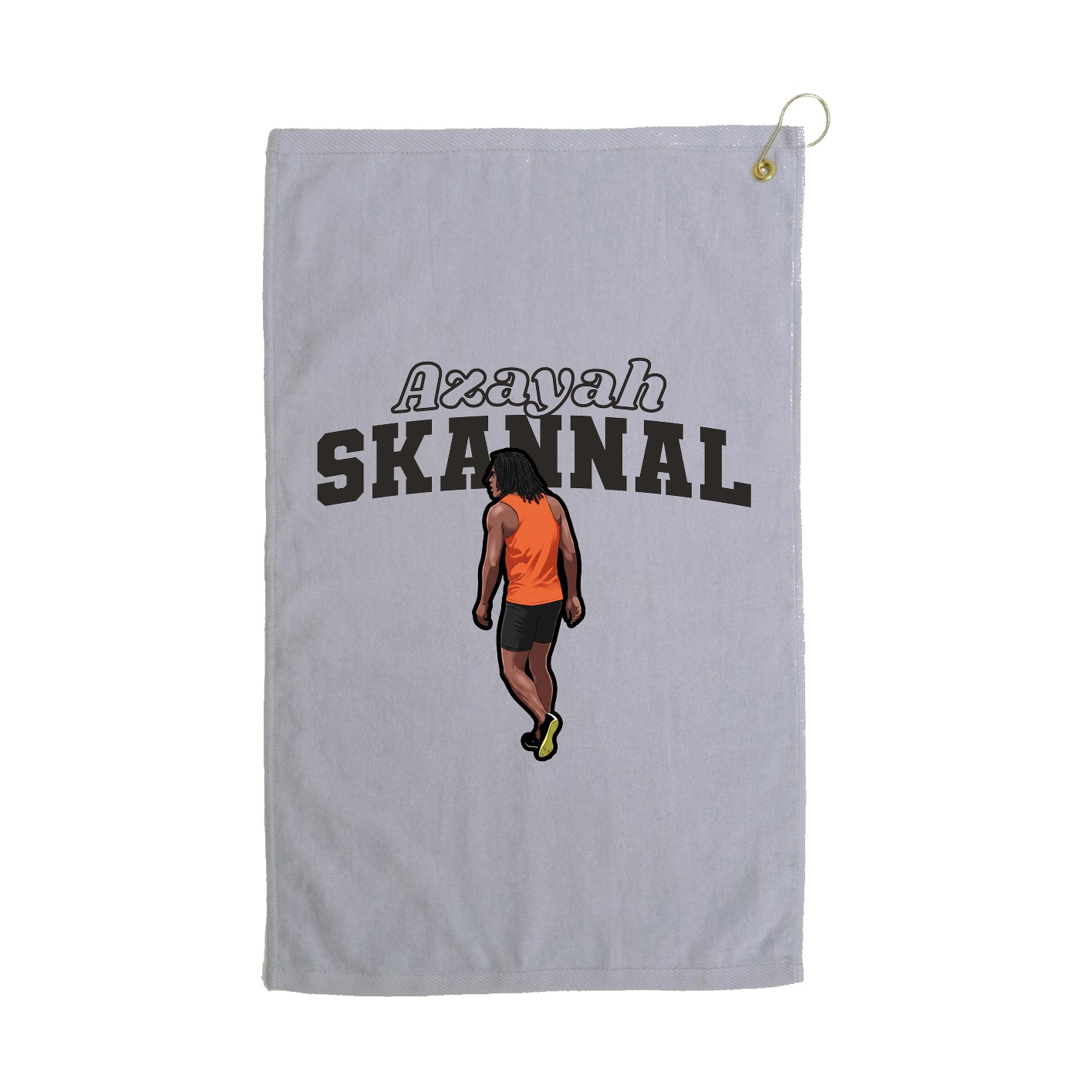 Golf Towel — Name Arch in Grey