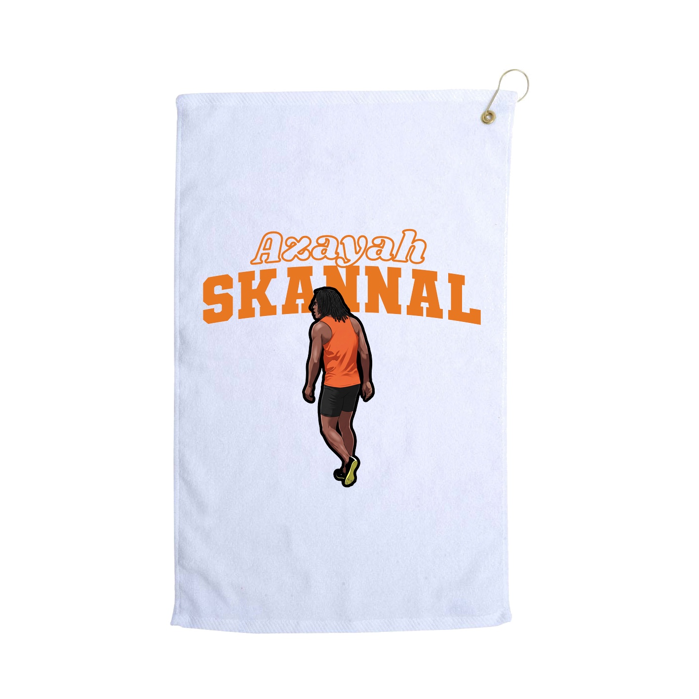 Golf Towel — Name Arch in White