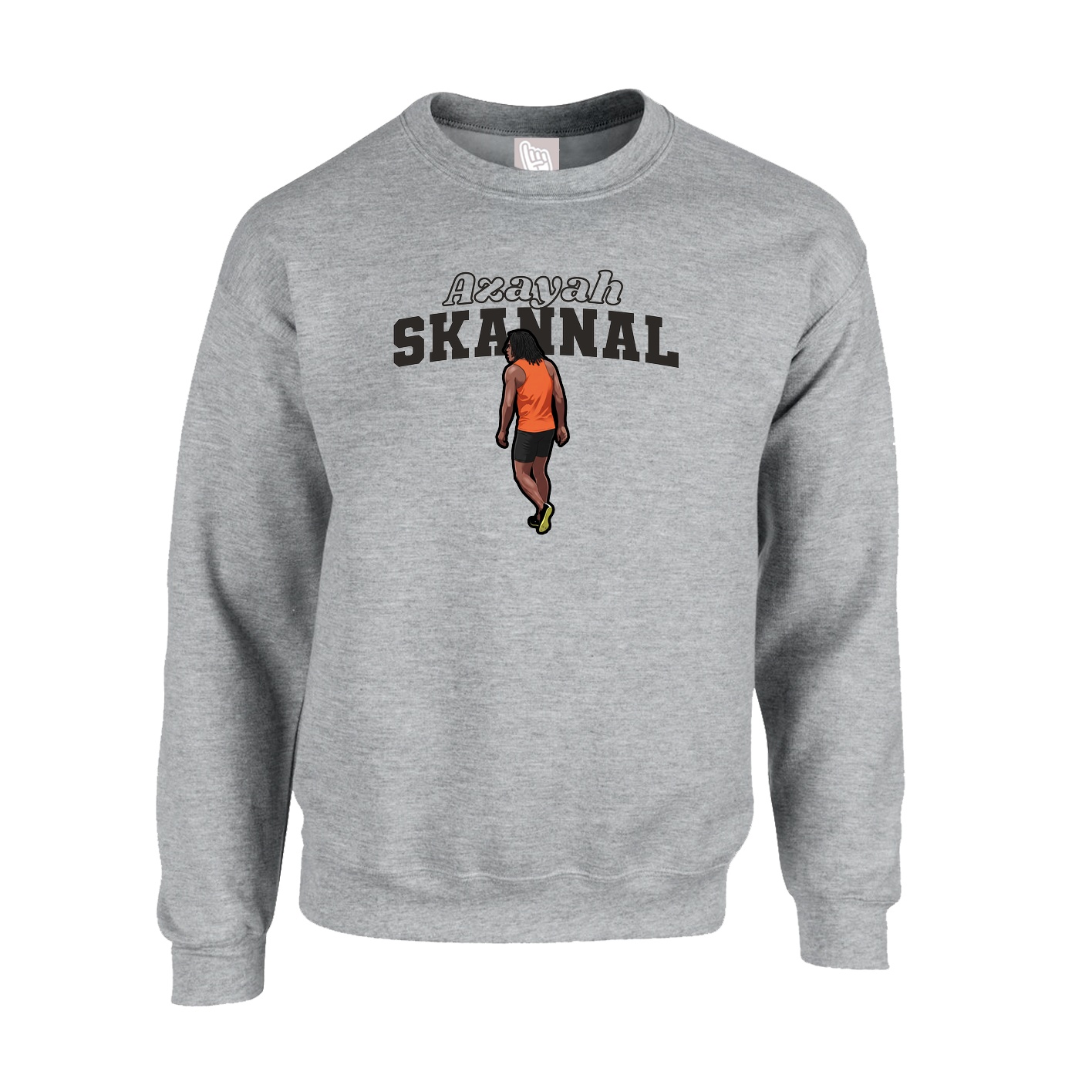 Fleece Crew — Name Arch in Grey