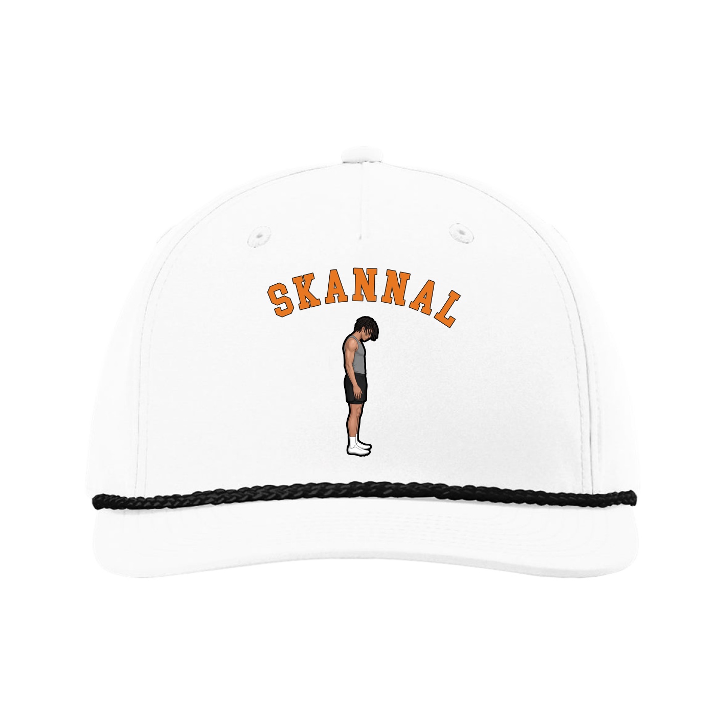 Five-Panel Classic Rope Cap — Shirsey Arch in White