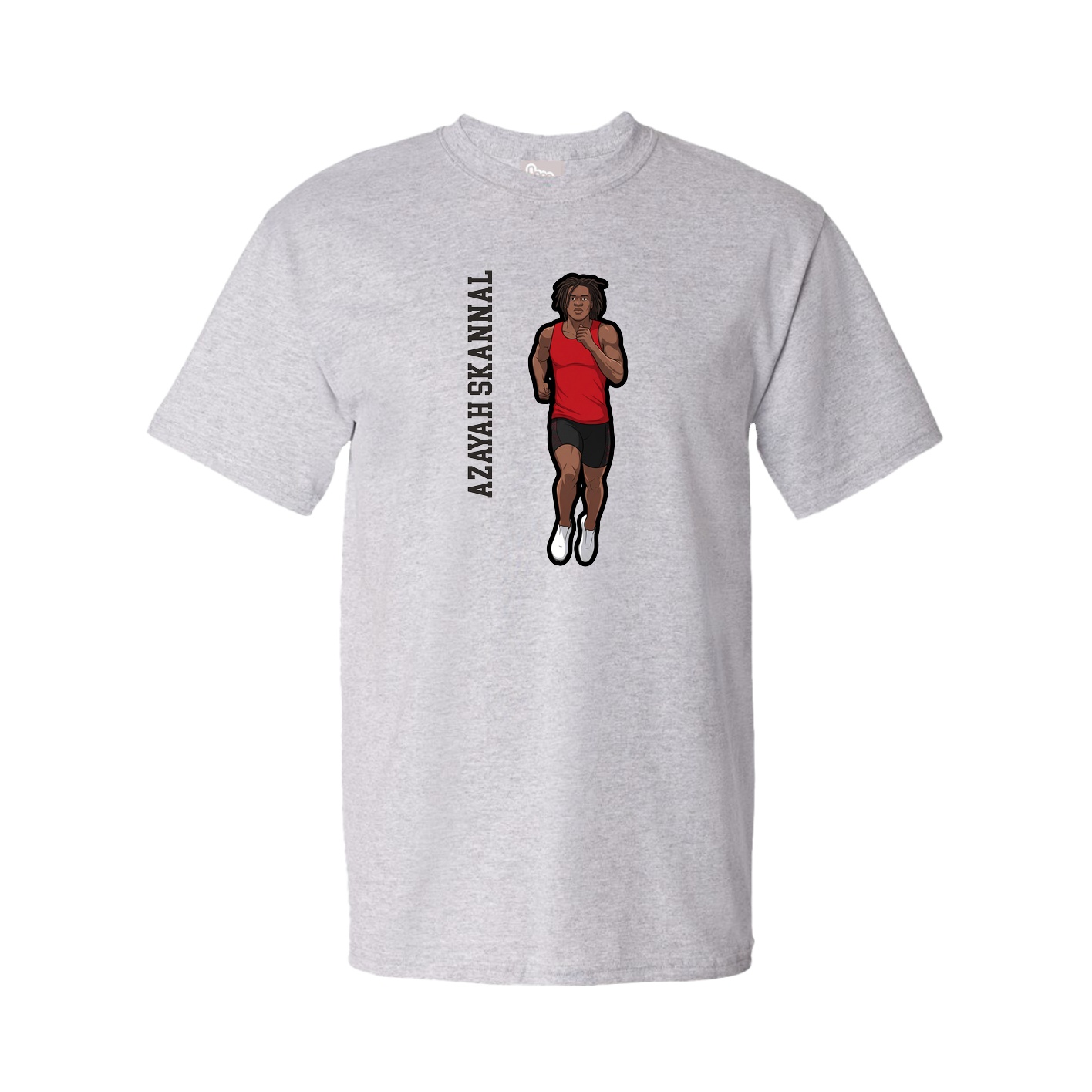 Tee — Name Vertical in Grey