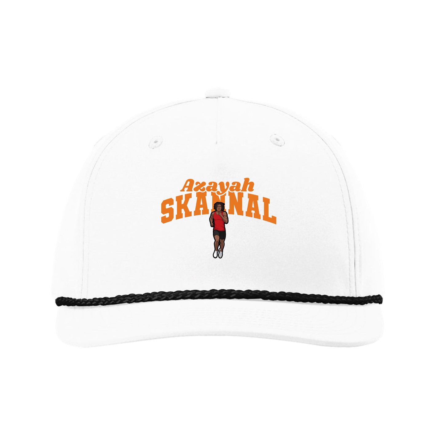 Five-Panel Classic Rope Cap — Signature Arch in White