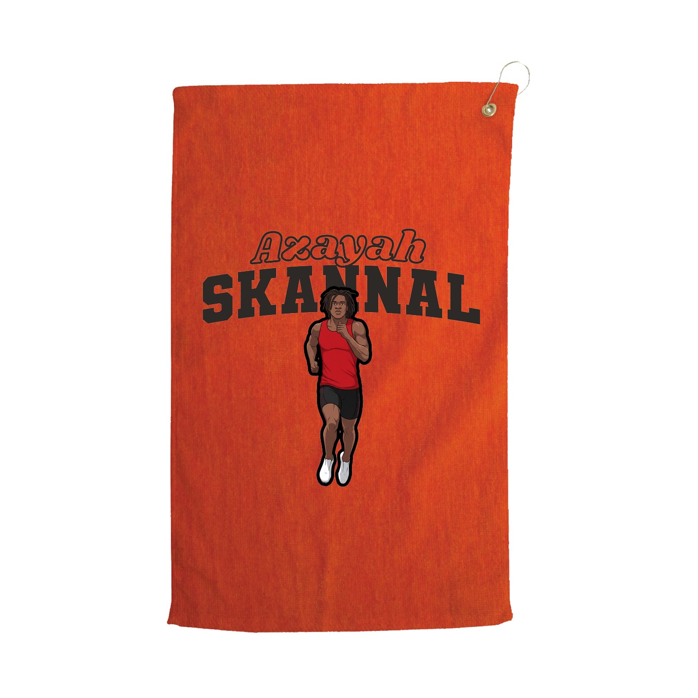 Golf Towel — Name Arch in Orange
