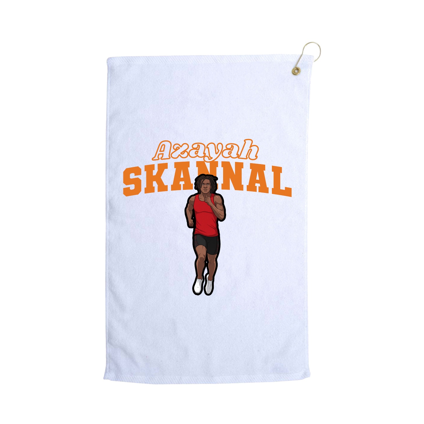 Golf Towel — Name Arch in White