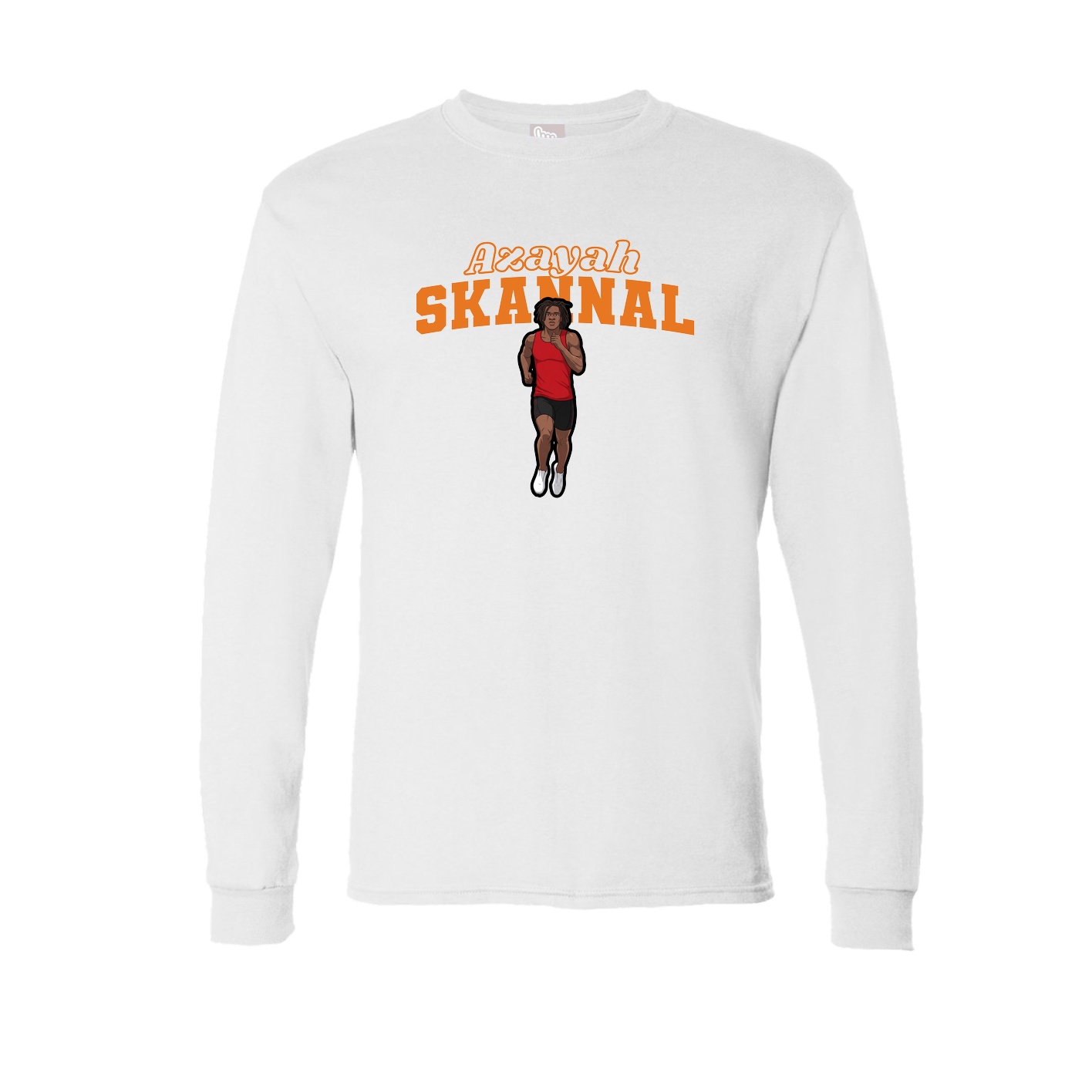 Long Sleeve Tee — Name Arch in White