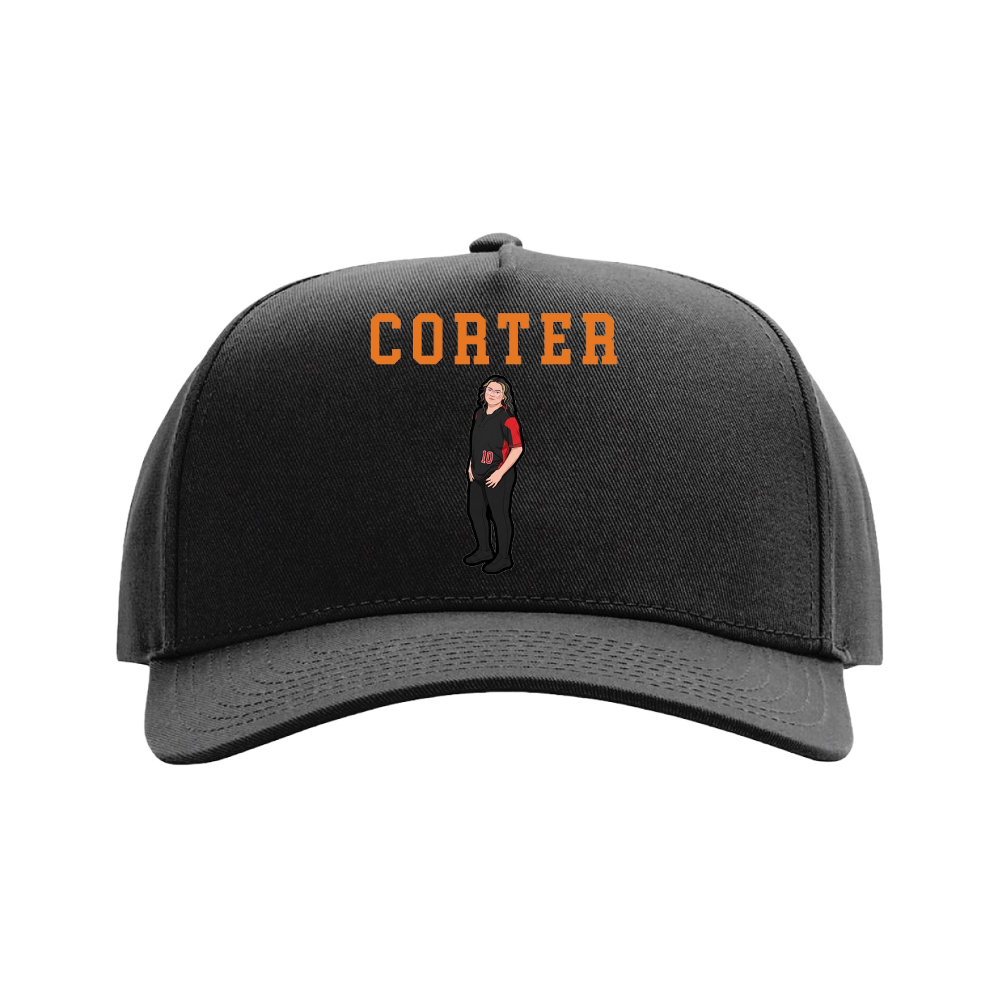 Full Fabric Five-Panel Champ Cap — Shirsey in Black