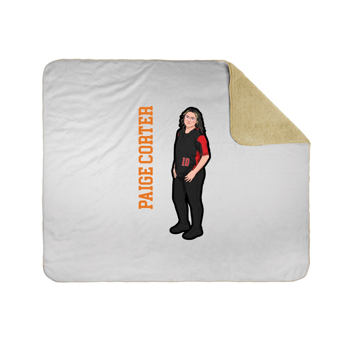 Throw Blanket — Name Vertical in White