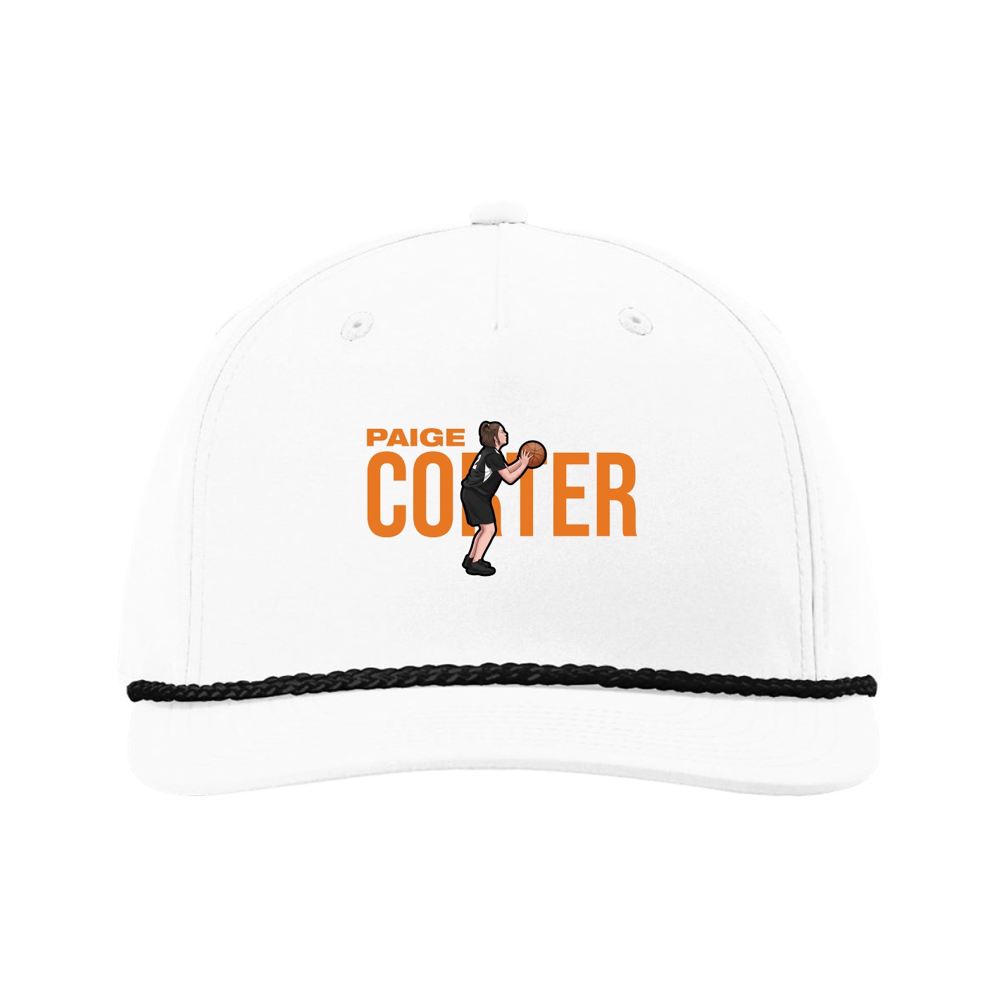 Five-Panel Classic Rope Cap — Player Name in White