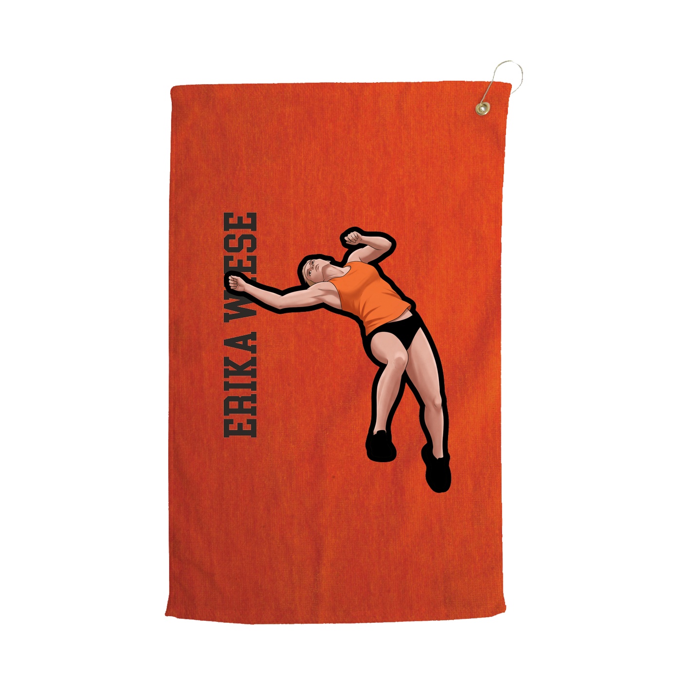 Golf Towel — Name Vertical in Orange