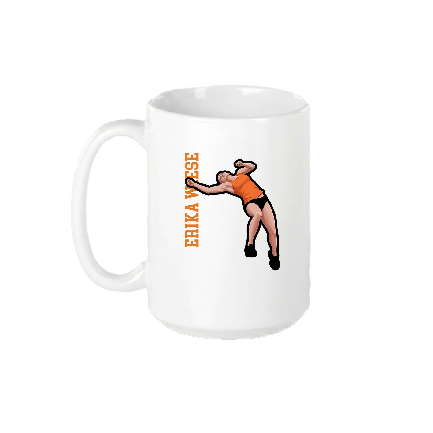 15oz Coffee Mug — Name Vertical in White