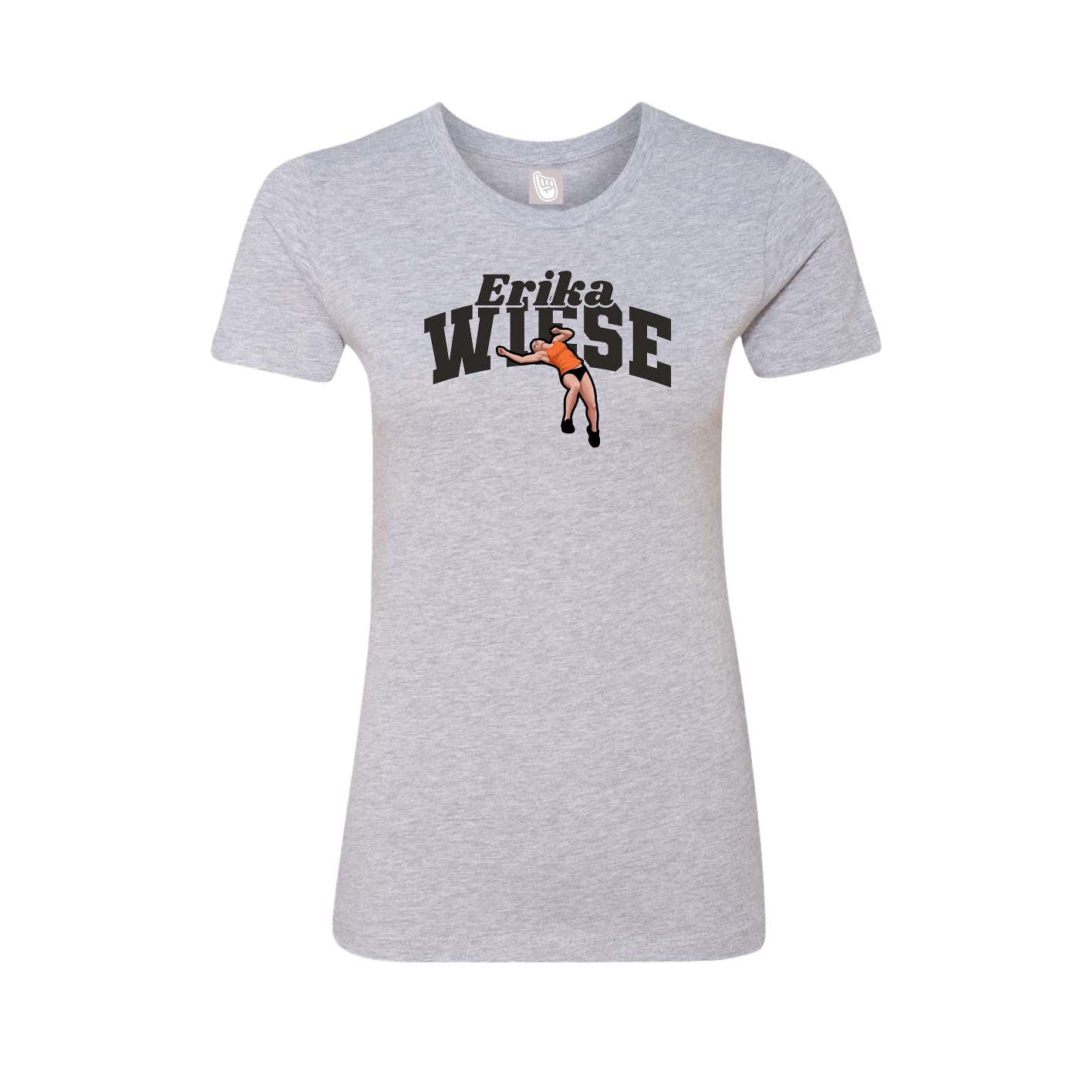 Fitted Women's Tee — Signature Arch in Grey