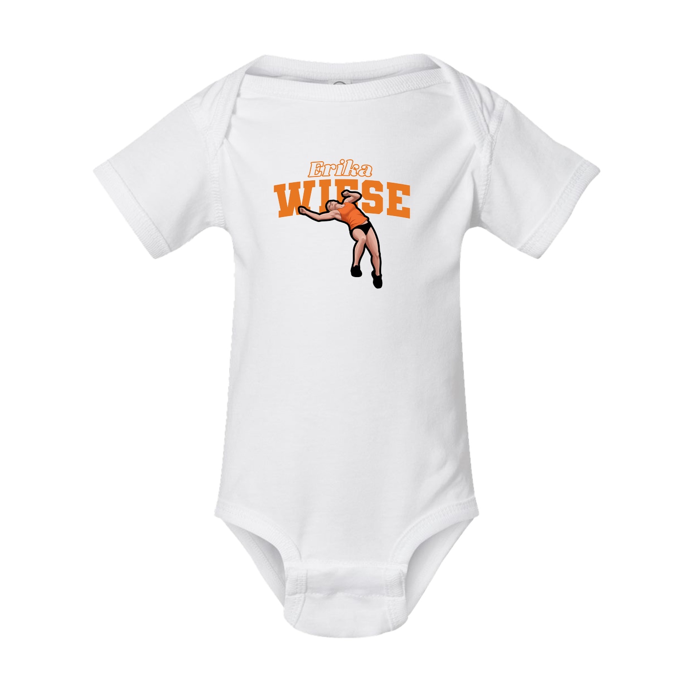Baby Onesie — Name Arch in White