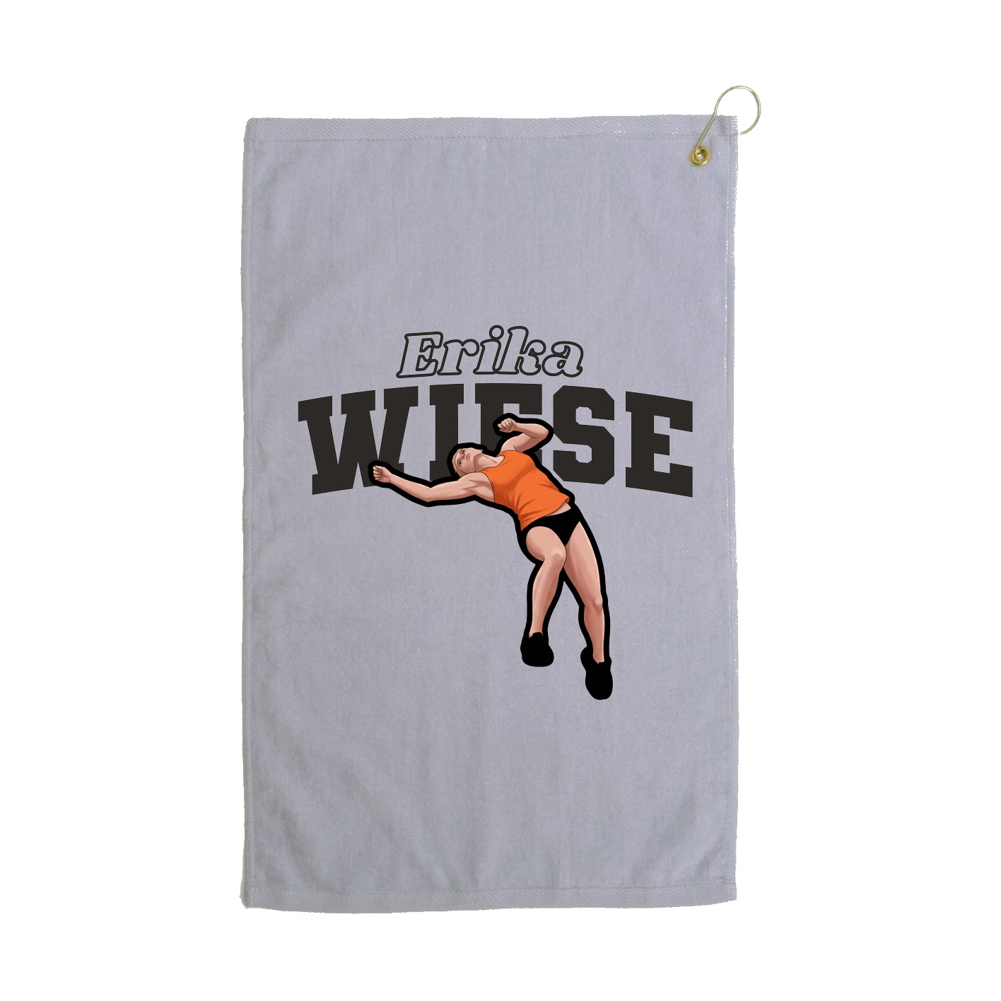 Golf Towel — Name Arch in Grey