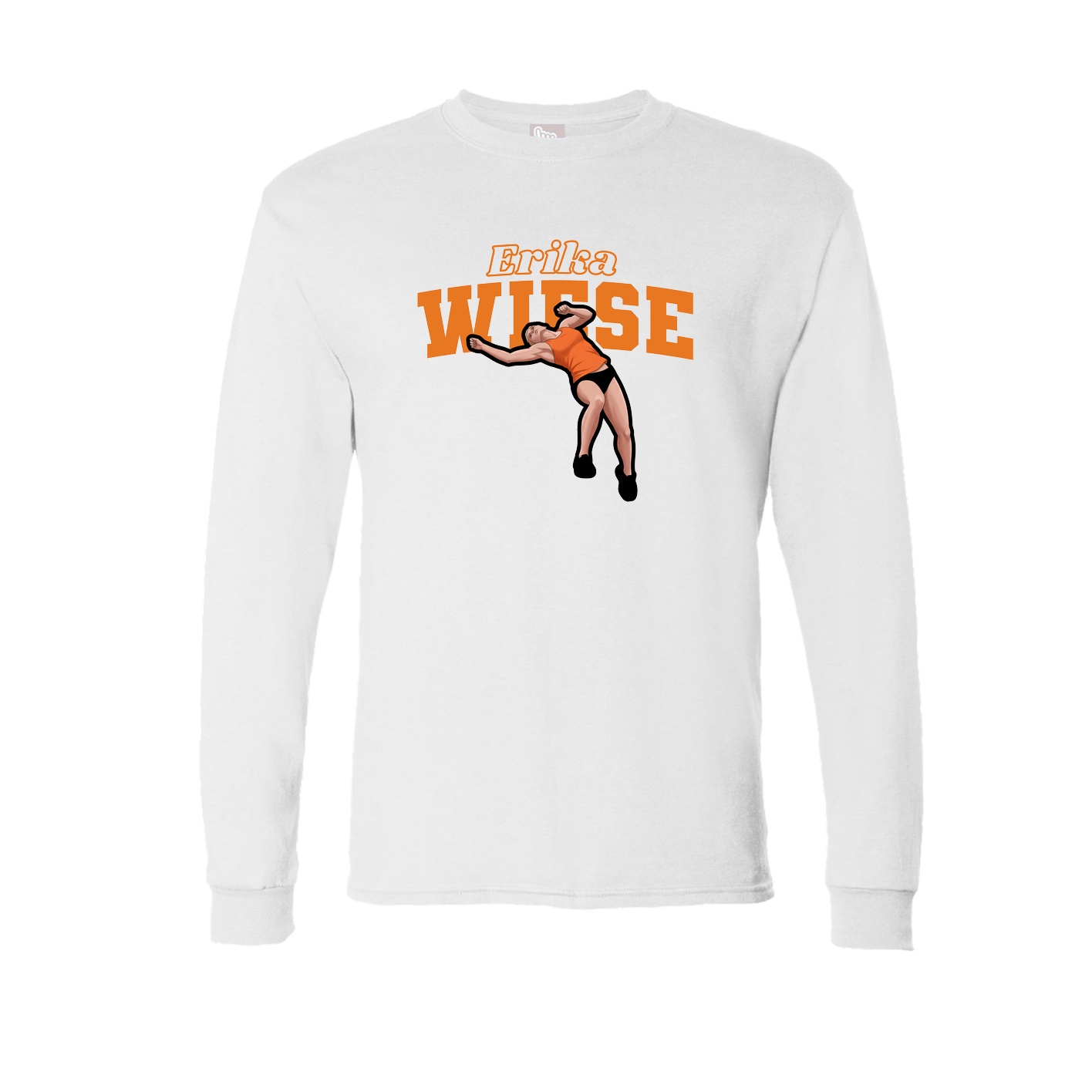 Long Sleeve Tee — Name Arch in White
