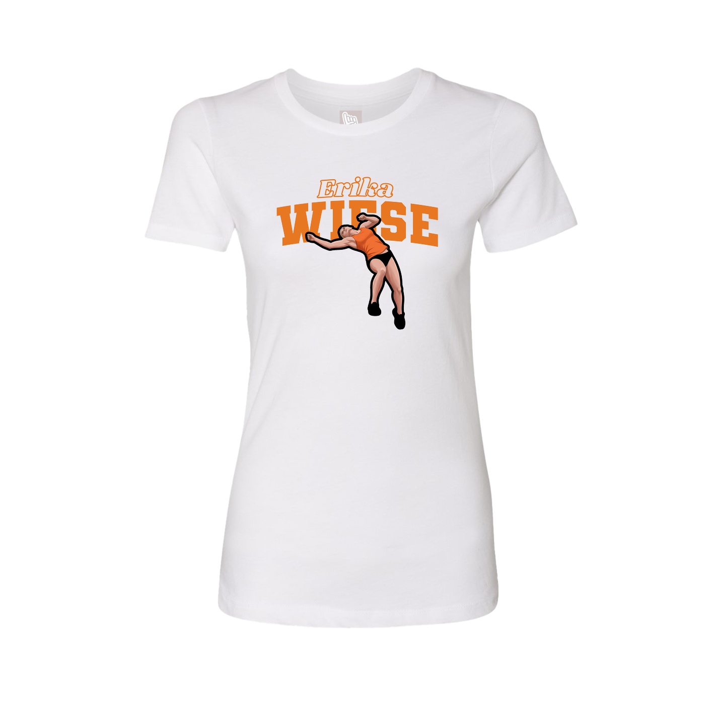 Fitted Women's Tee — Name Arch in White