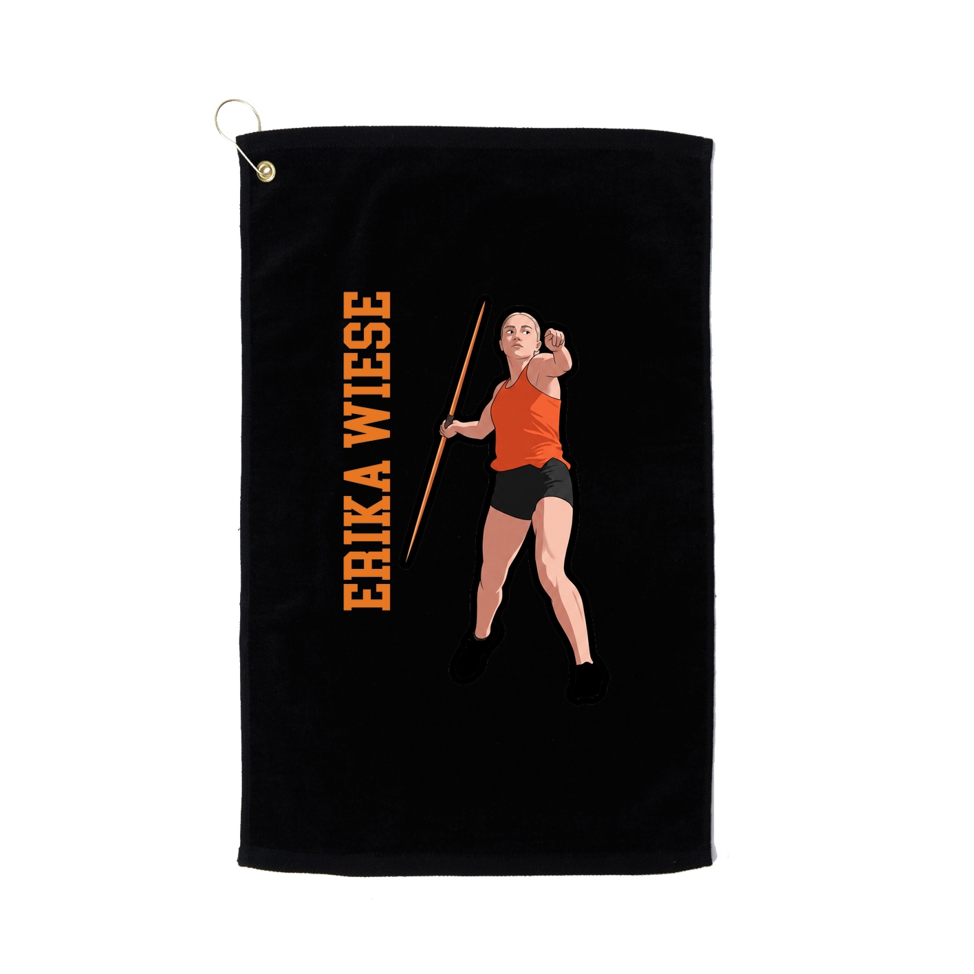Golf Towel — Name Vertical in Black