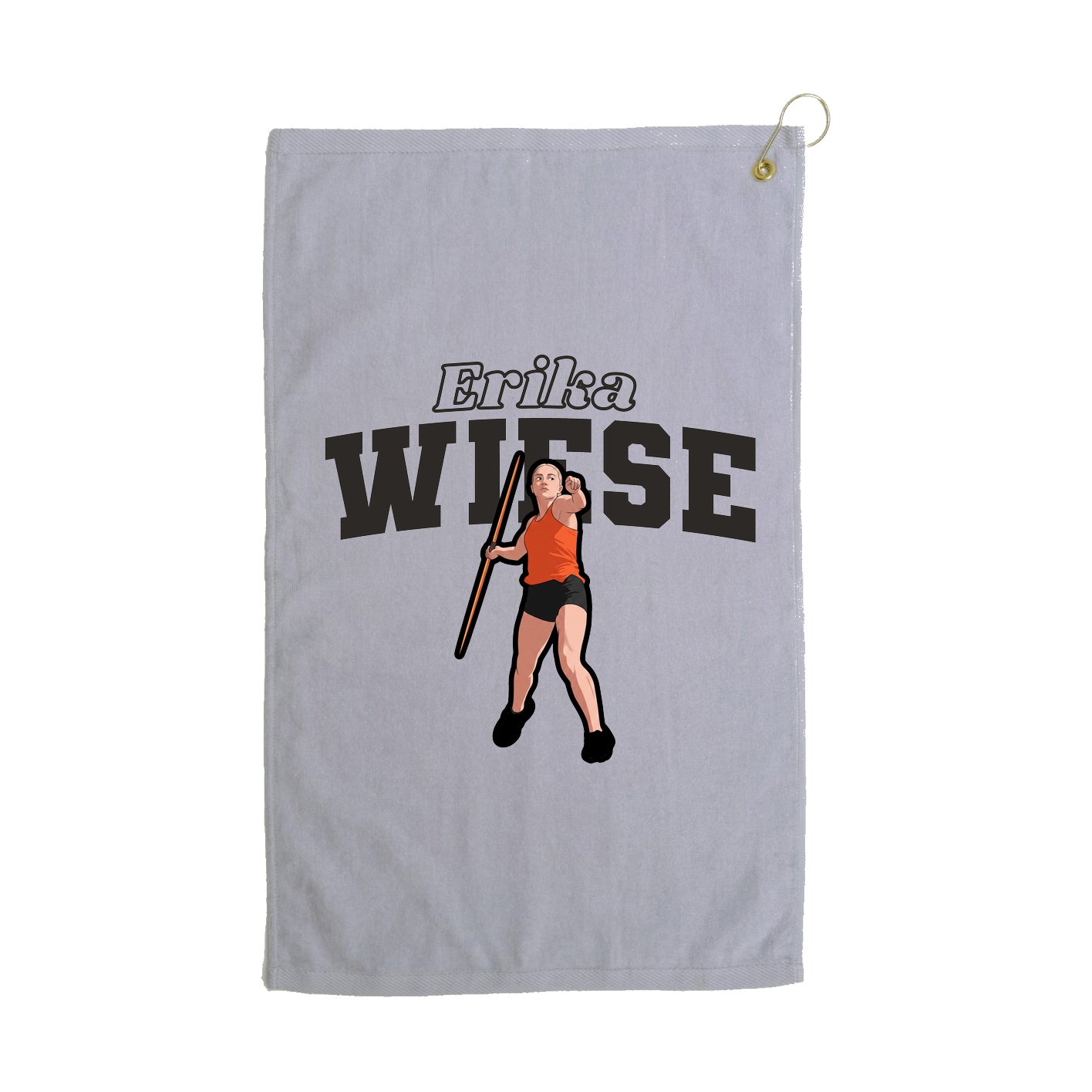 Golf Towel — Name Arch in Grey