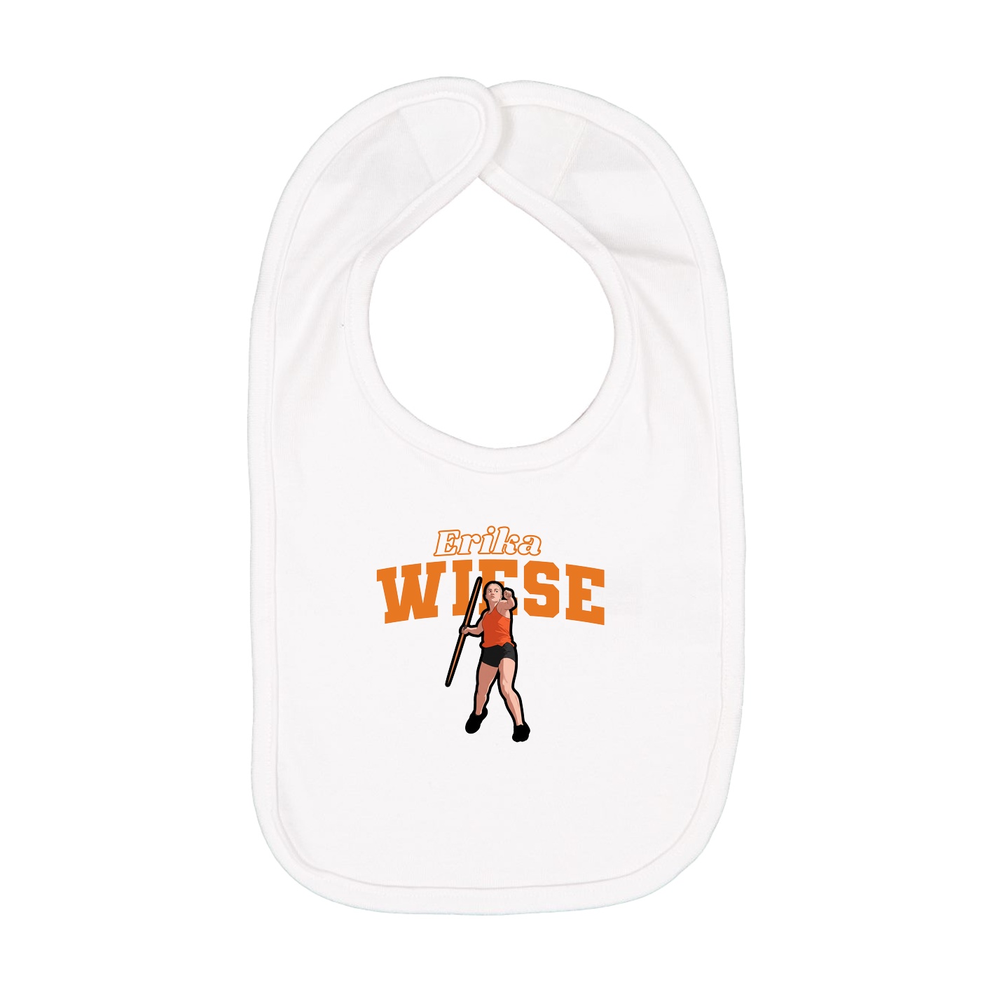 Infant Bib — Name Arch in White