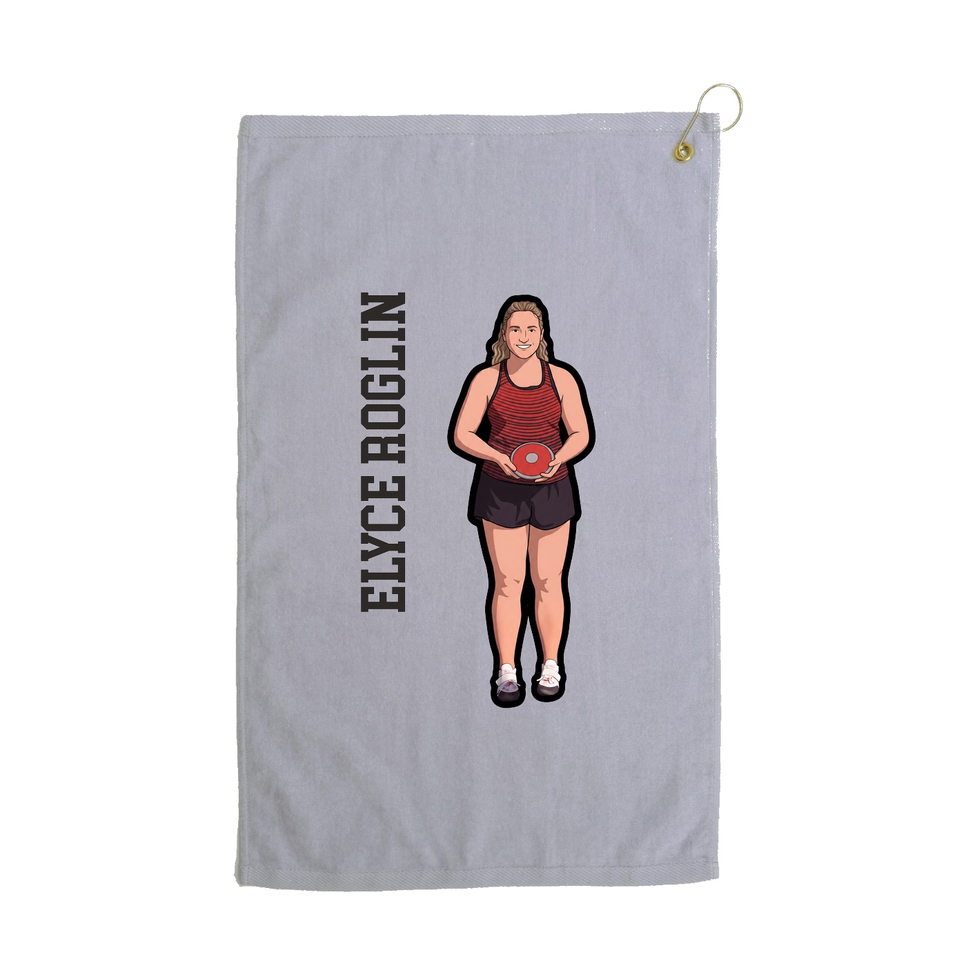 Golf Towel — Name Vertical in Grey