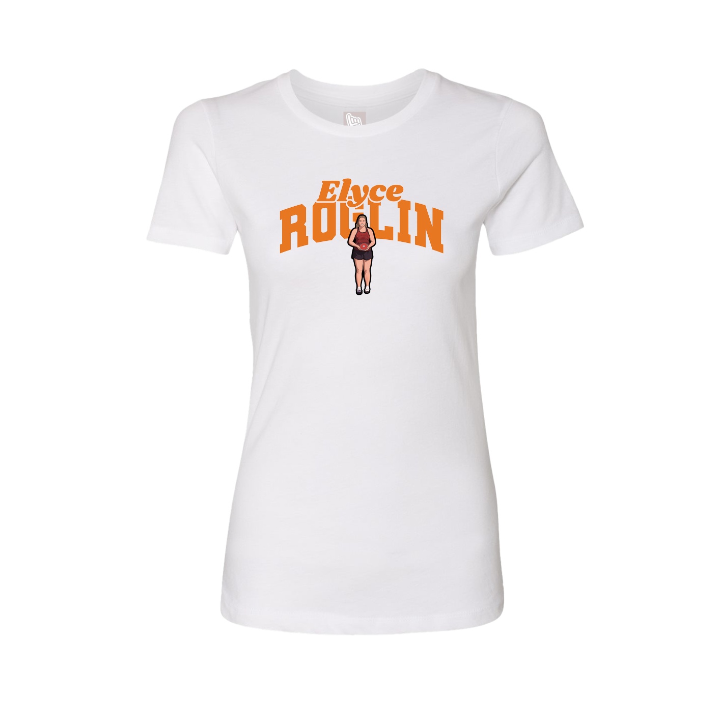 Fitted Women's Tee — Signature Arch in White