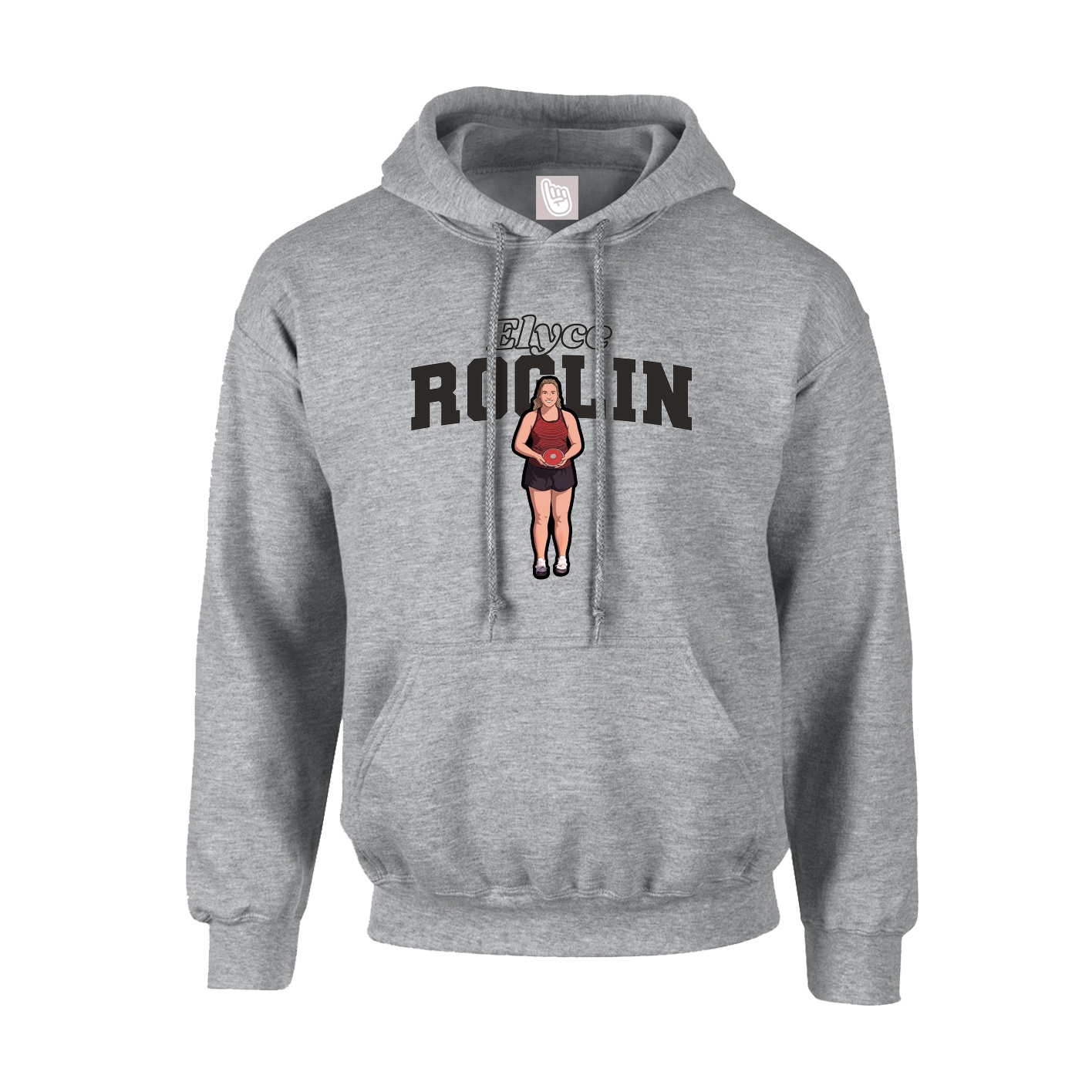 Hoodie — Name Arch in Grey