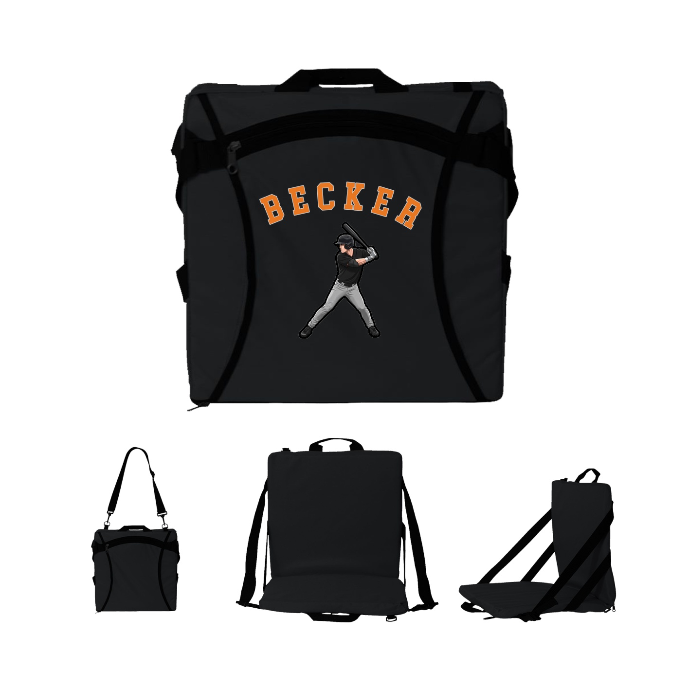 Folding Stadium Seat — Shirsey Arch in Black