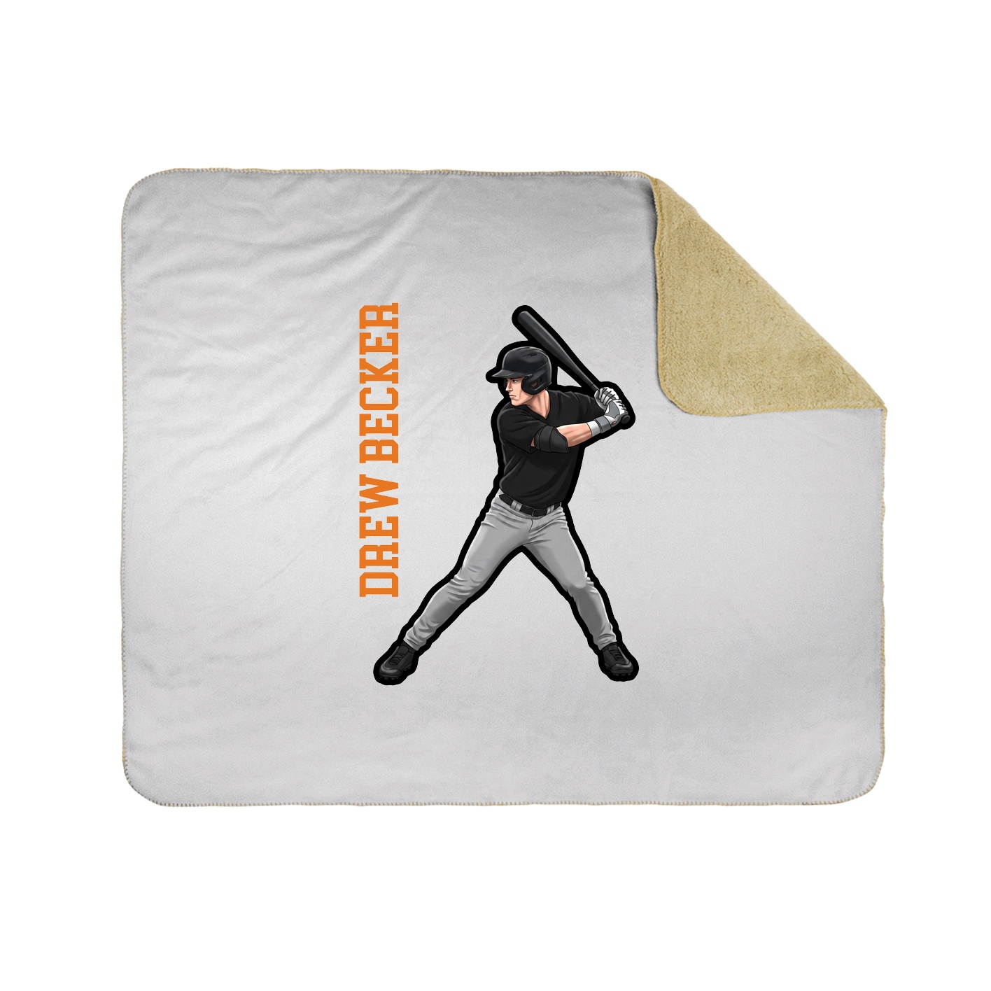 Throw Blanket — Name Vertical in White