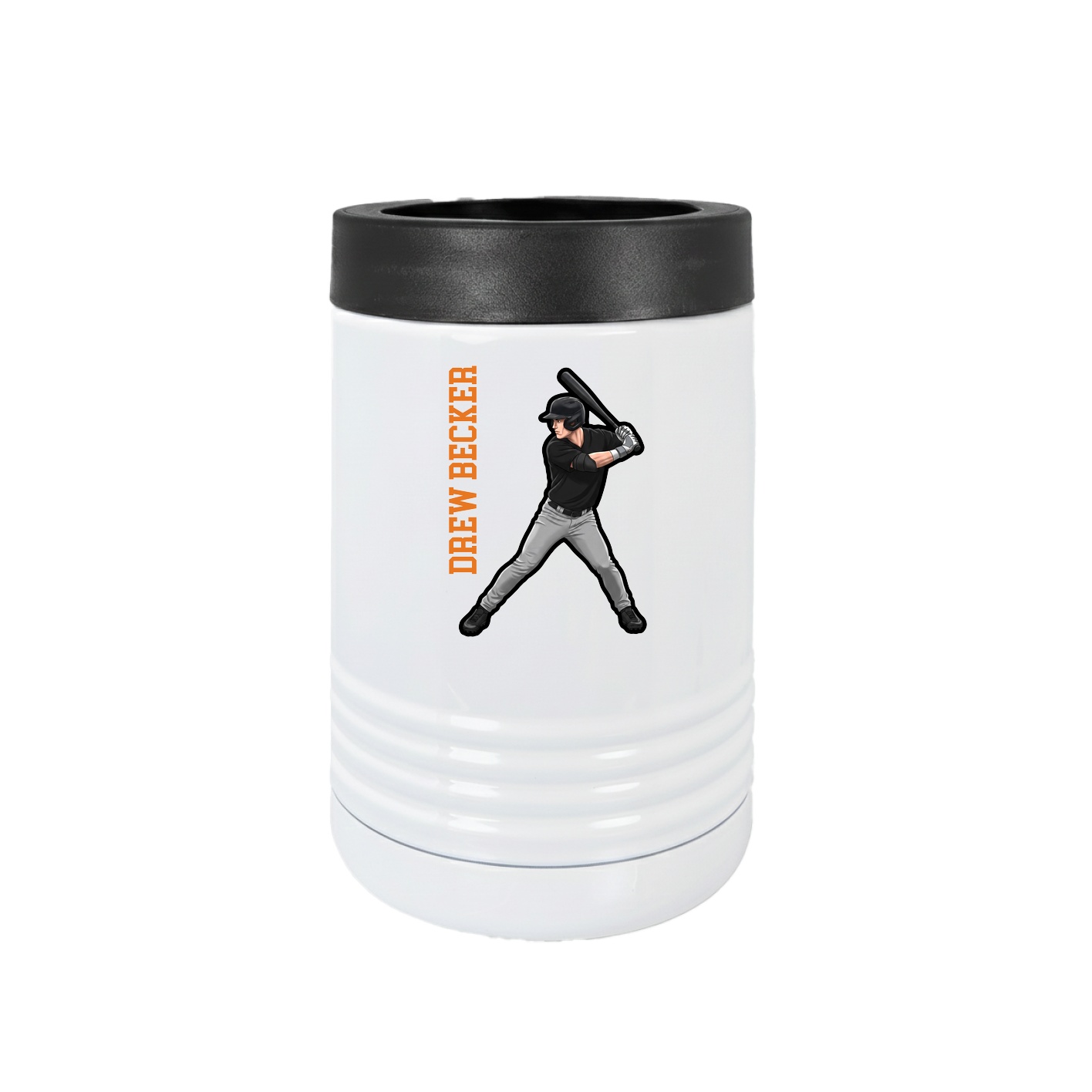 Beverage Holder — Name Vertical in White