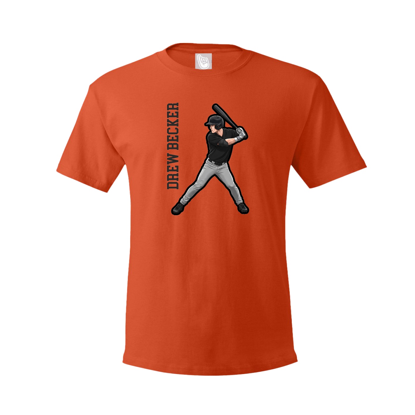 Youth Tee — Name Vertical in Orange