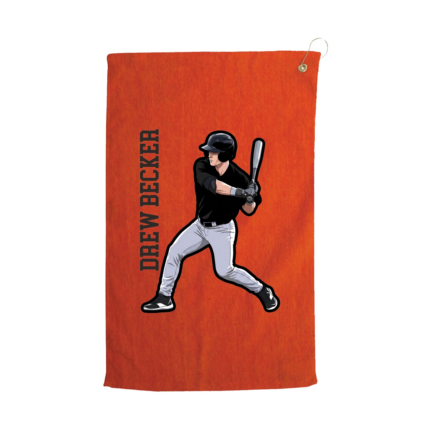 Golf Towel — Name Vertical in Orange