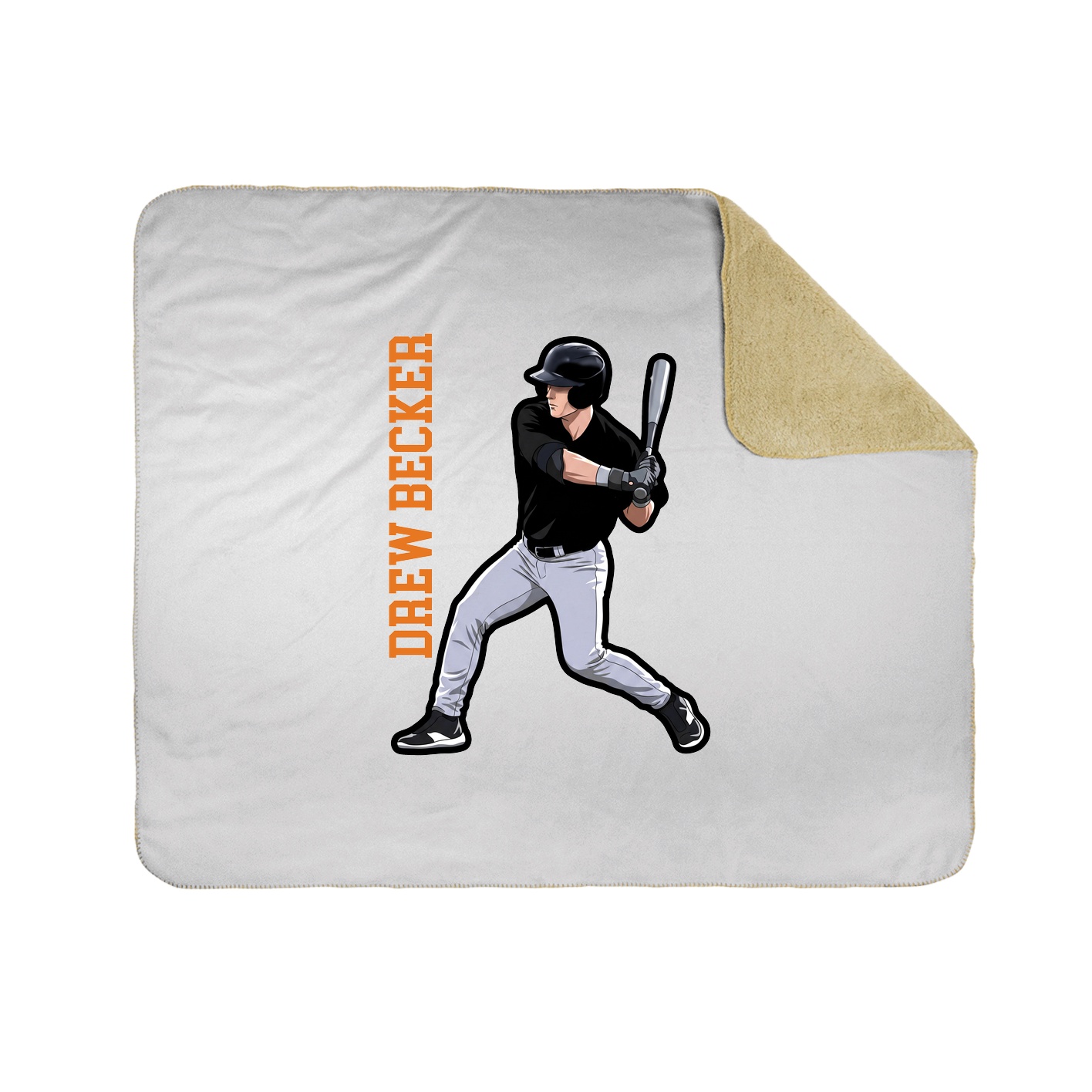 Throw Blanket — Name Vertical in White