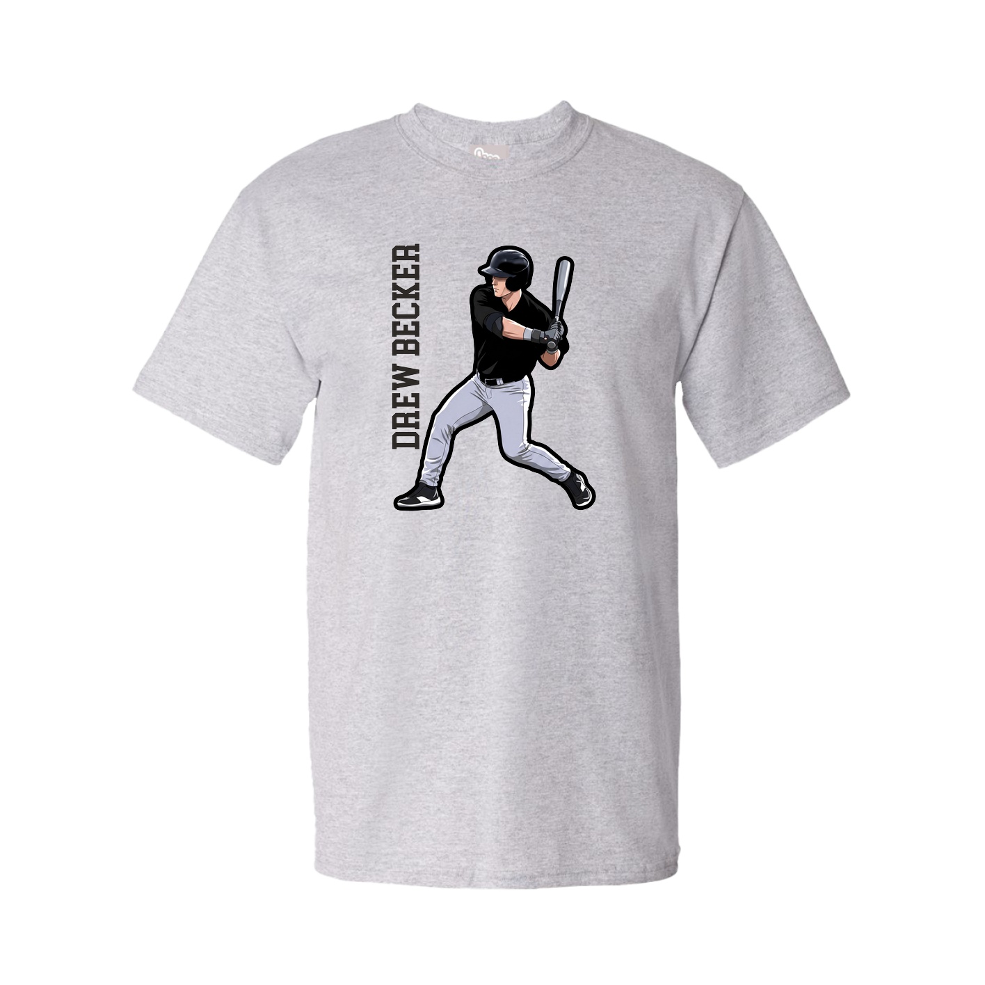Tee — Name Vertical in Grey