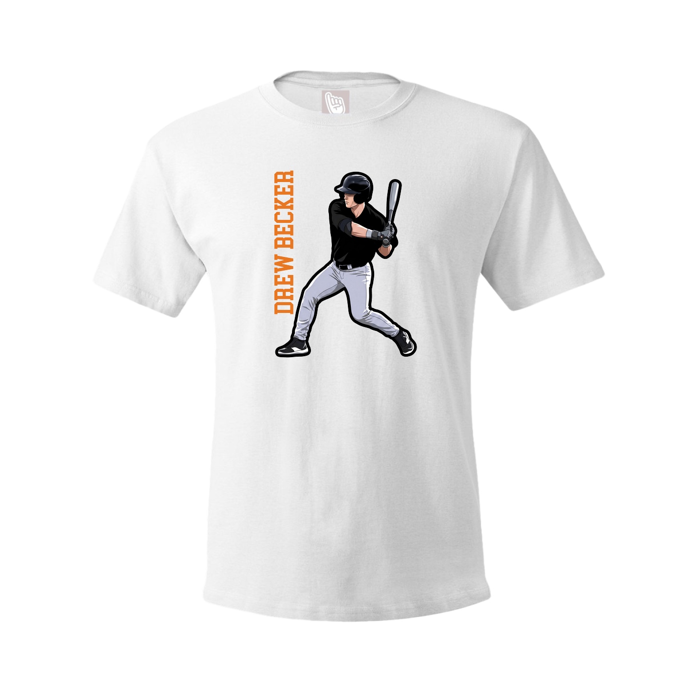 Tee — Name Vertical in White
