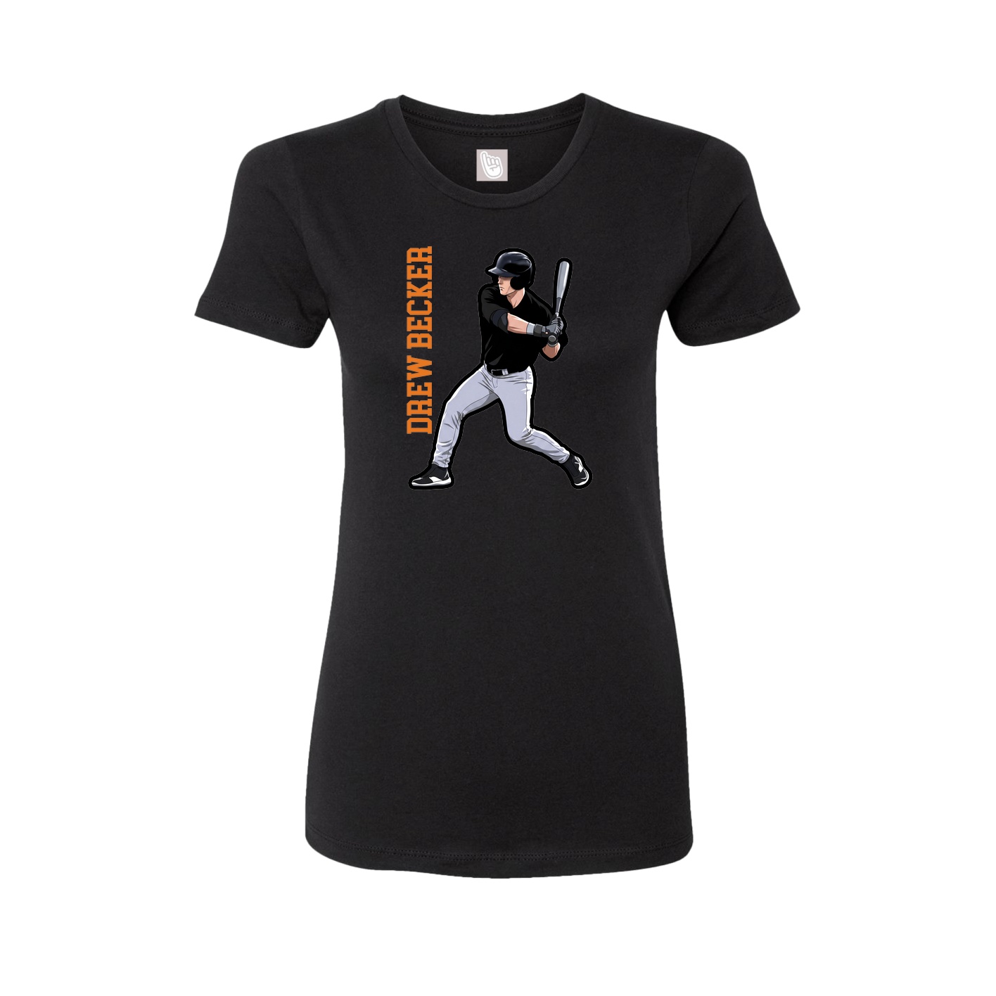 Fitted Women's Tee — Name Vertical in Black