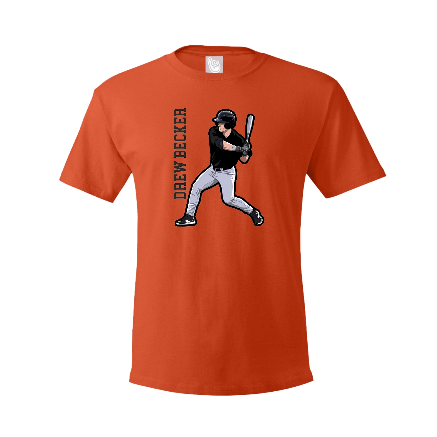 Youth Tee — Name Vertical in Orange