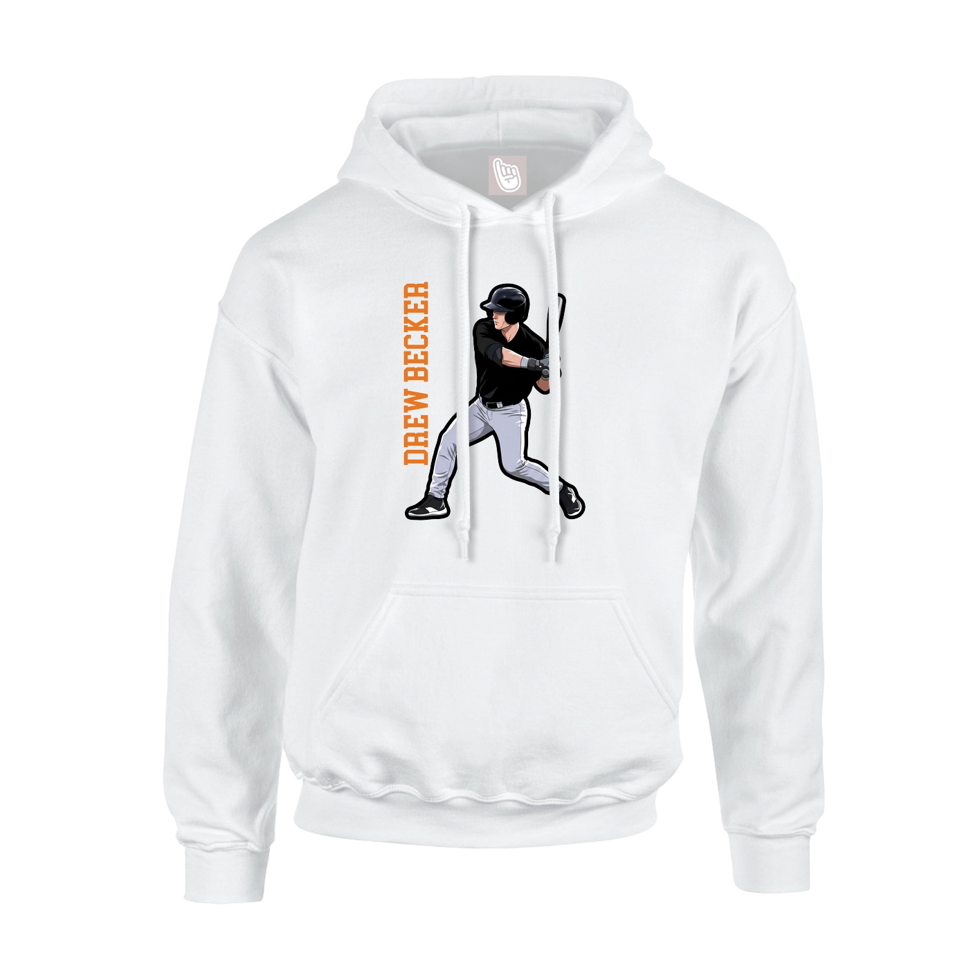 Hoodie — Name Vertical in White