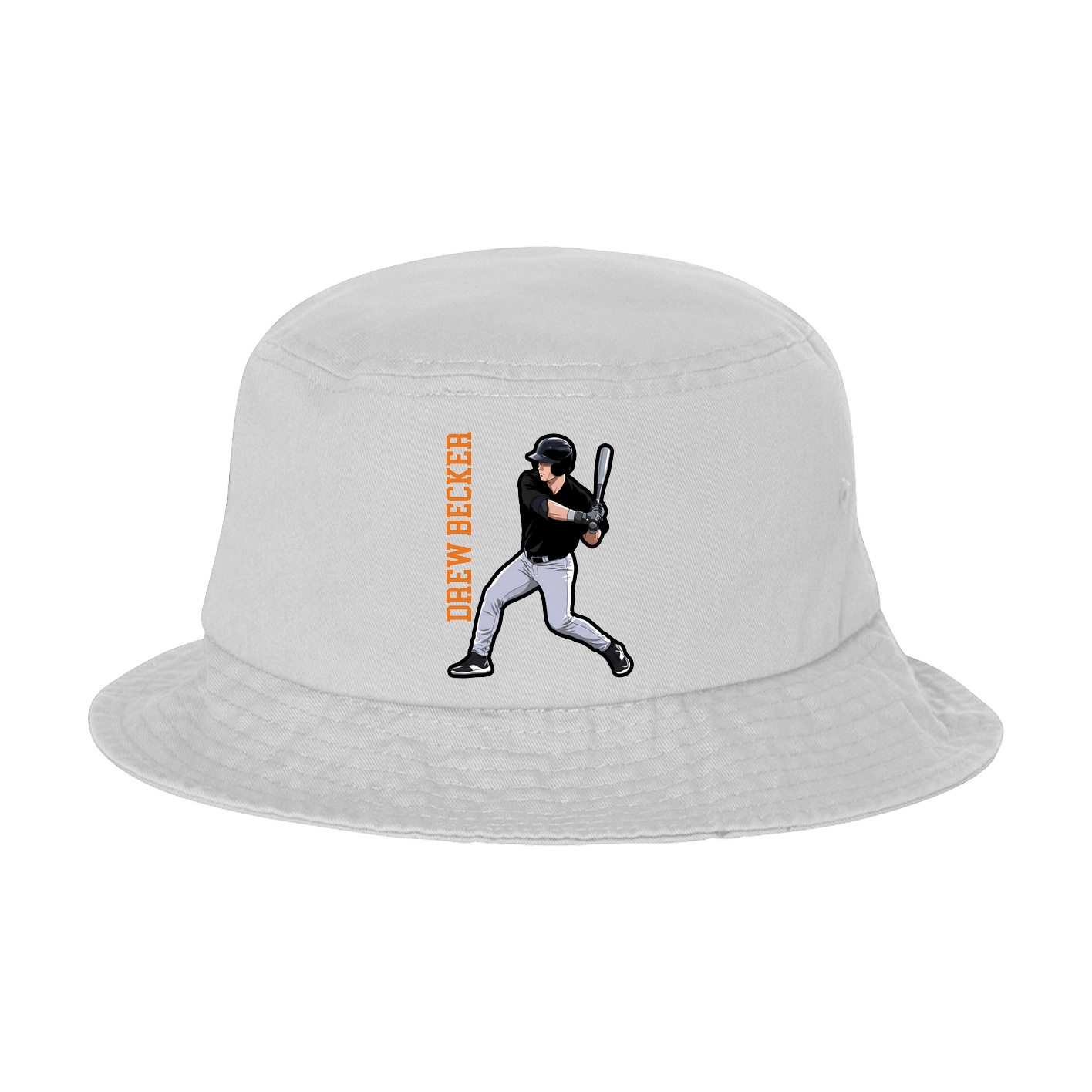 Bucket Cap — Name Vertical in White