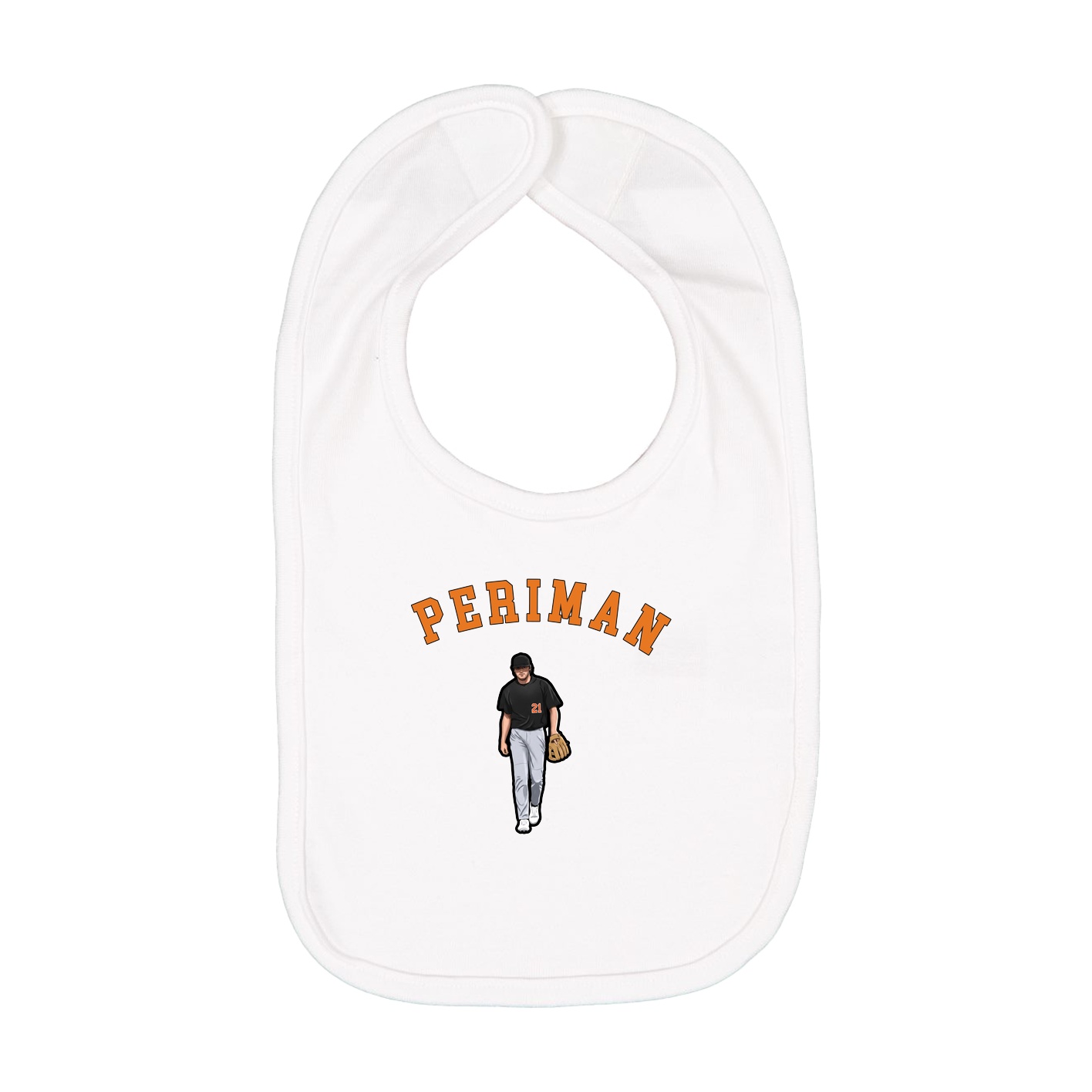 Infant Bib — Shirsey Arch in White