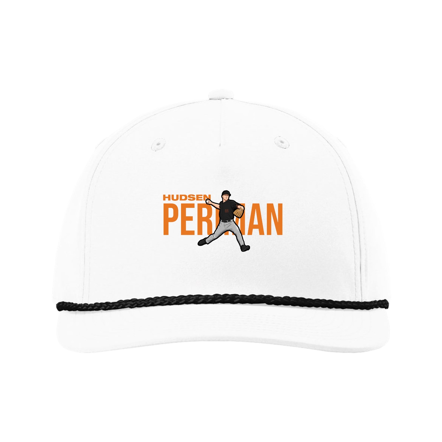 Five-Panel Classic Rope Cap — Player Name in White