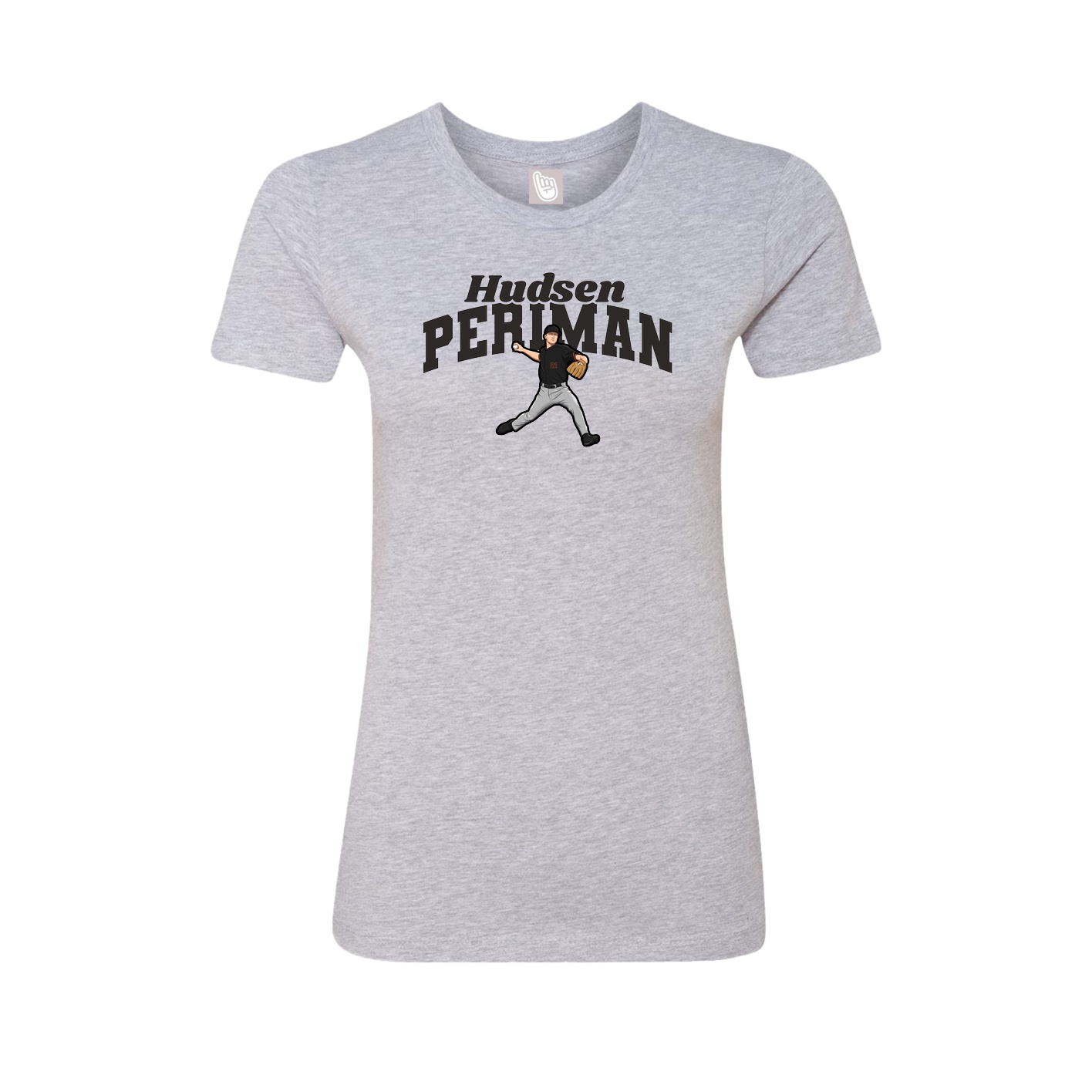 Fitted Women's Tee — Signature Arch in Grey