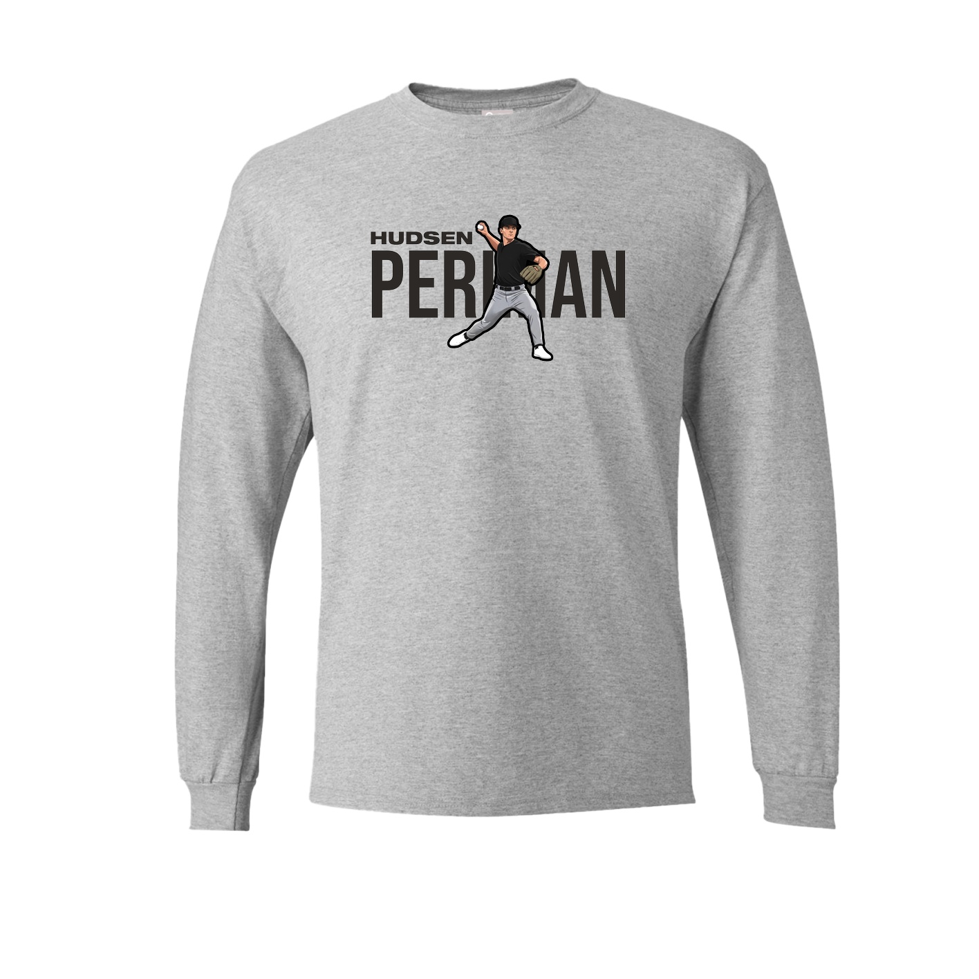 Long Sleeve Tee — Player Name in Grey