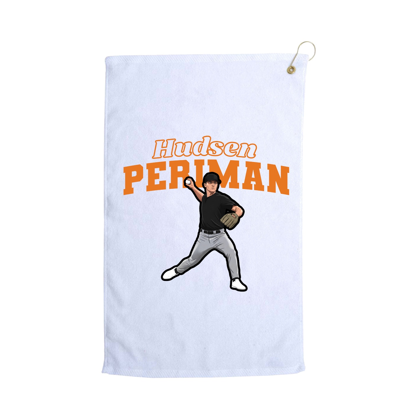 Golf Towel — Name Arch in White