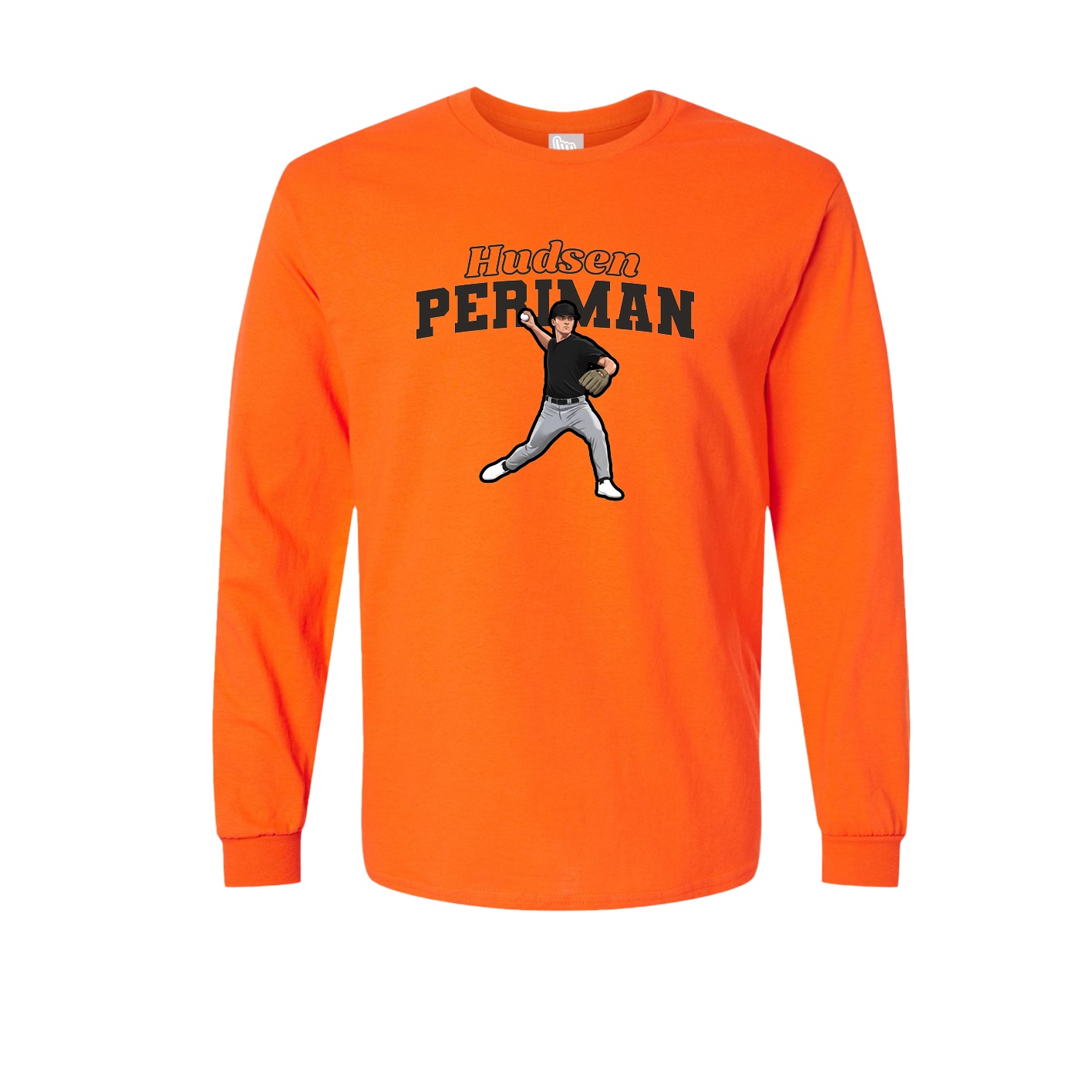 Long Sleeve Tee — Name Arch in Orange