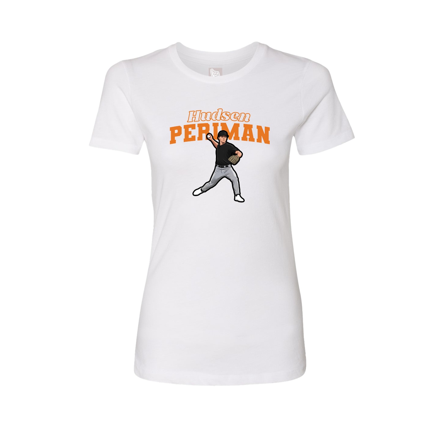 Fitted Women's Tee — Name Arch in White