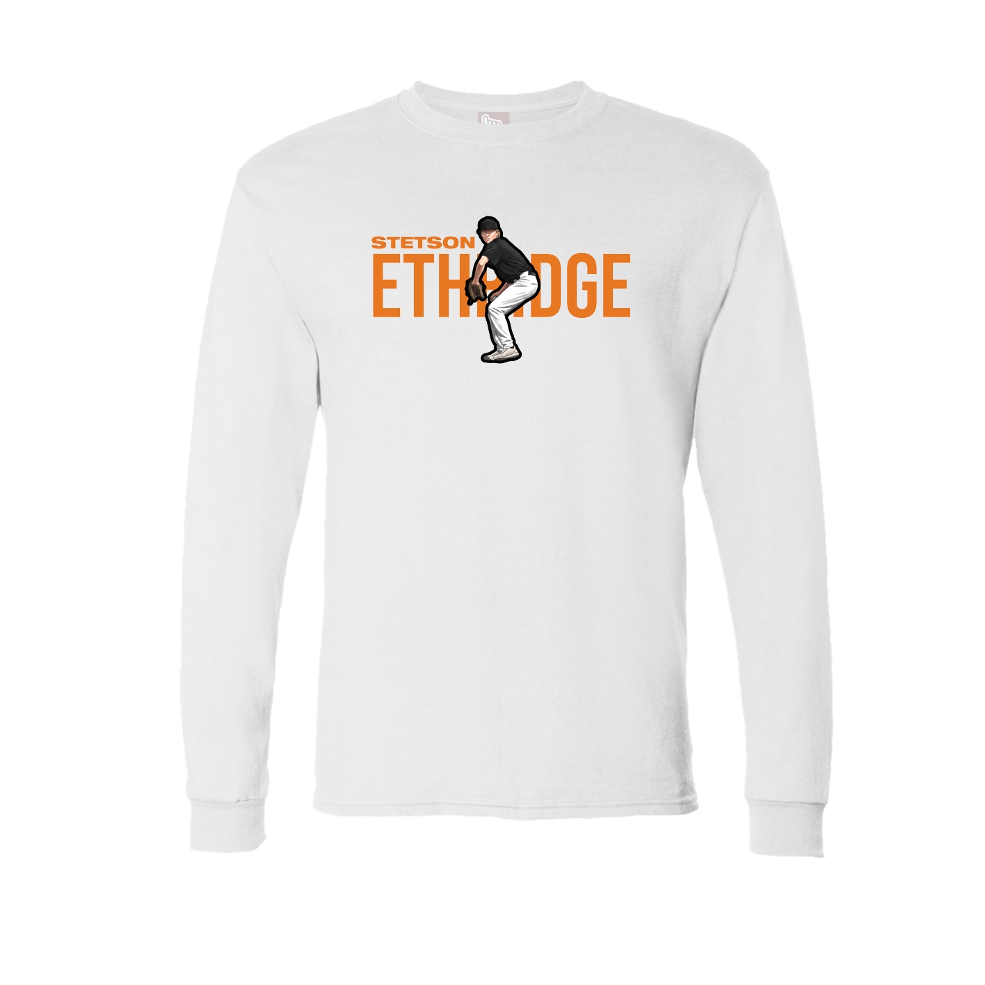 Long Sleeve Tee — Player Name in White