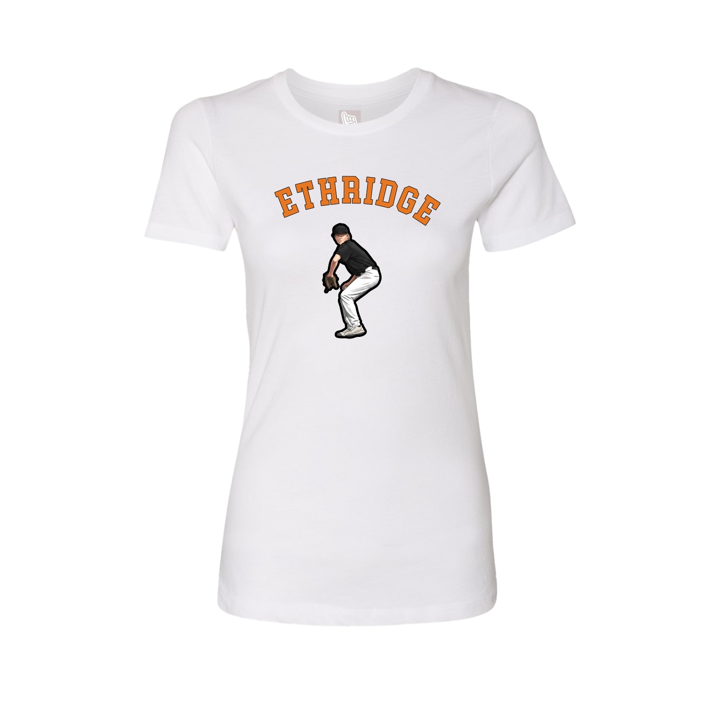 Fitted Women's Tee — Shirsey Arch in White