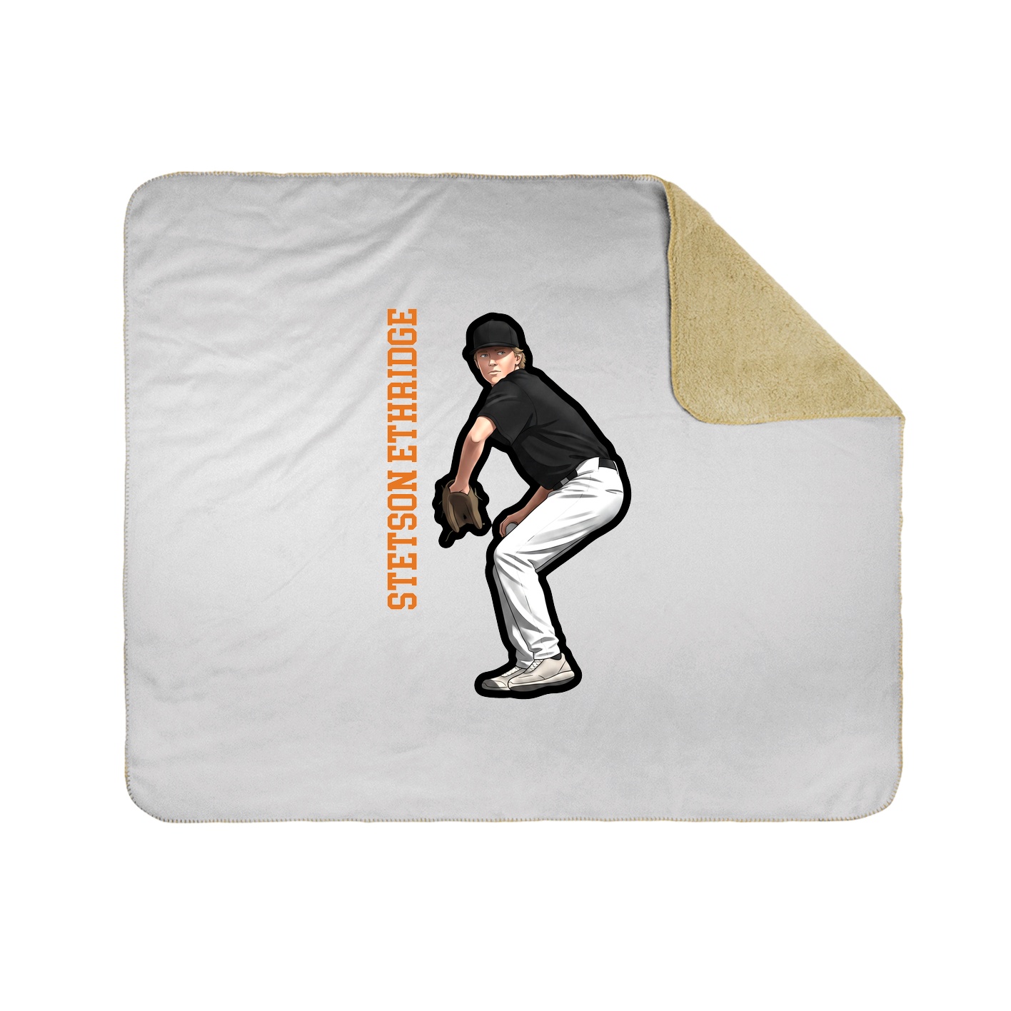 Throw Blanket — Name Vertical in White
